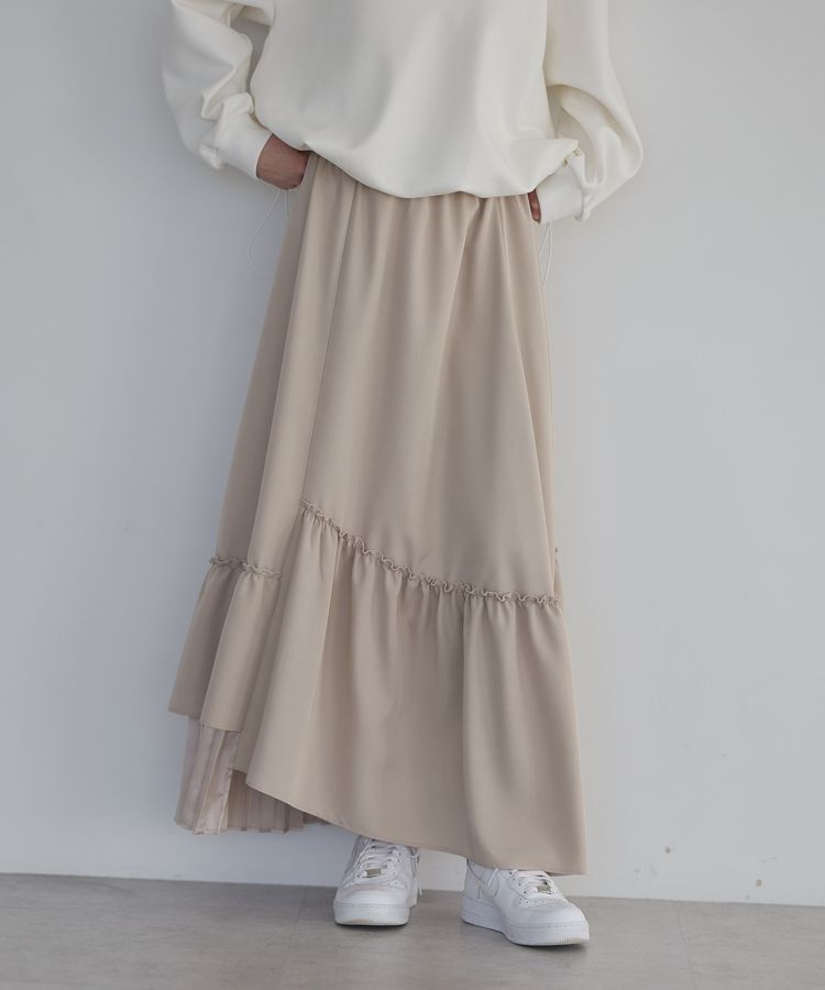 GARAGE OF GOOD CLOTHING「シフトヘムロングスカート」|フレア|