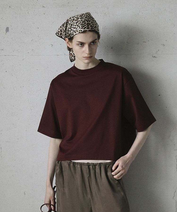 GARAGE OF GOOD CLOTHING「【日本製】モックネック6分袖プルオーバー」|Tシャツ・カットソー|Bordeaux