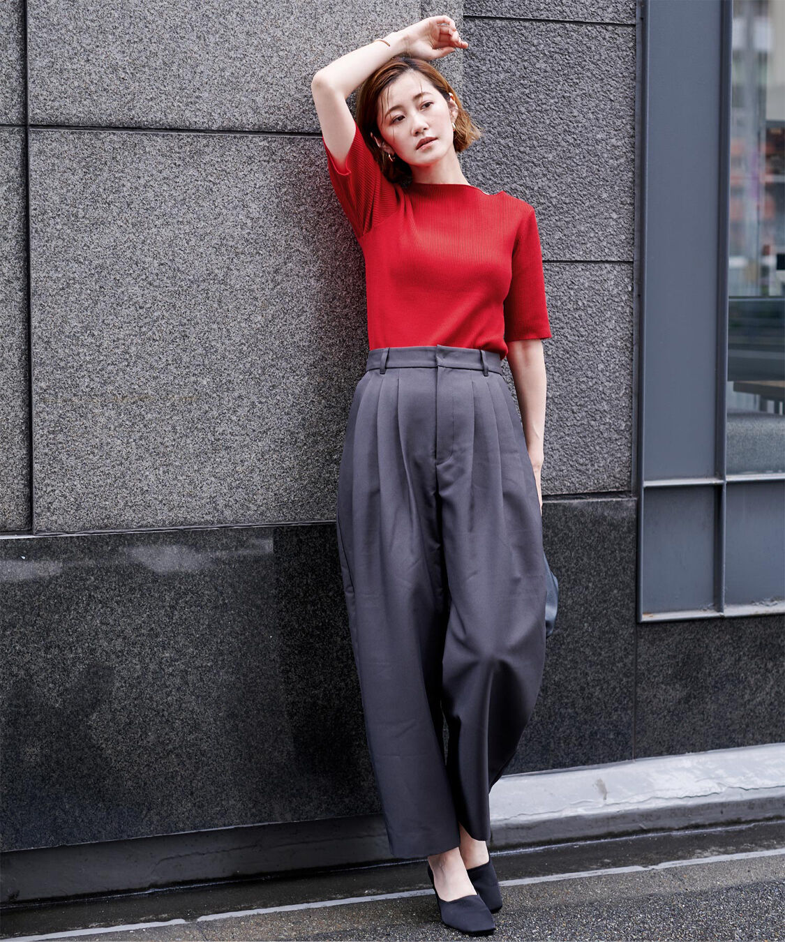 ur's「ボートネックハーフスリーブリブニット」|ニット・セーター|