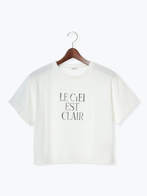 Te chichi TERRASSE「【接触冷感】箔プリントクロップドTシャツ」|Tシャツ・カットソー|シルバー