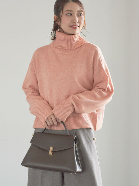 Te chichi「【宮本茉由着用】前後2WAYネックデザインプルオーバー」|ニット・セーター|オレンジ