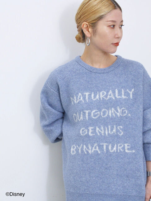 Samansa Mos2 blue「【Disney】アナと雪の女王/ロゴニット」|ニット・セーター|