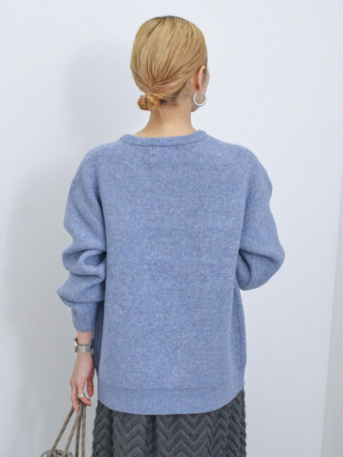 Samansa Mos2 blue「【Disney】アナと雪の女王/ロゴニット」|ニット・セーター|