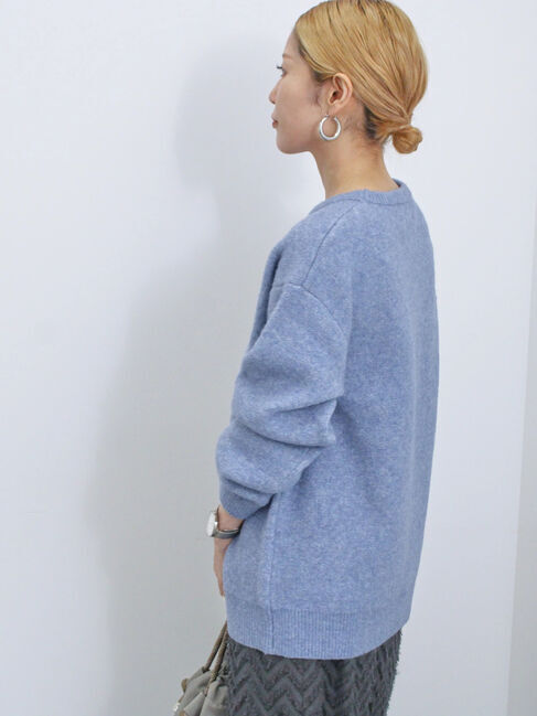 Samansa Mos2 blue「【Disney】アナと雪の女王/ロゴニット」|ニット・セーター|