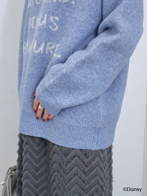 Samansa Mos2 blue「【Disney】アナと雪の女王/ロゴニット」|ニット・セーター|