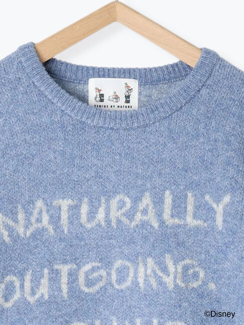 Samansa Mos2 blue「【Disney】アナと雪の女王/ロゴニット」|ニット・セーター|