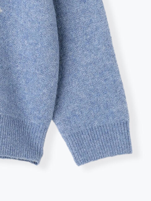 Samansa Mos2 blue「【Disney】アナと雪の女王/ロゴニット」|ニット・セーター|