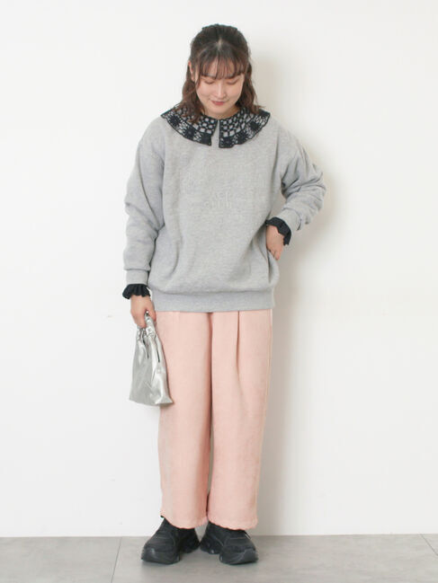 Samansa Mos2「裏起毛ロゴ刺繍スウェット」|Tシャツ・カットソー|