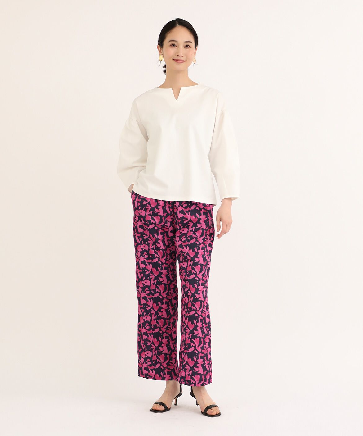 7-IDconcept.「《大きいサイズ》スーピマコットンボリュームスリーブカットソー」|Tシャツ・カットソー|