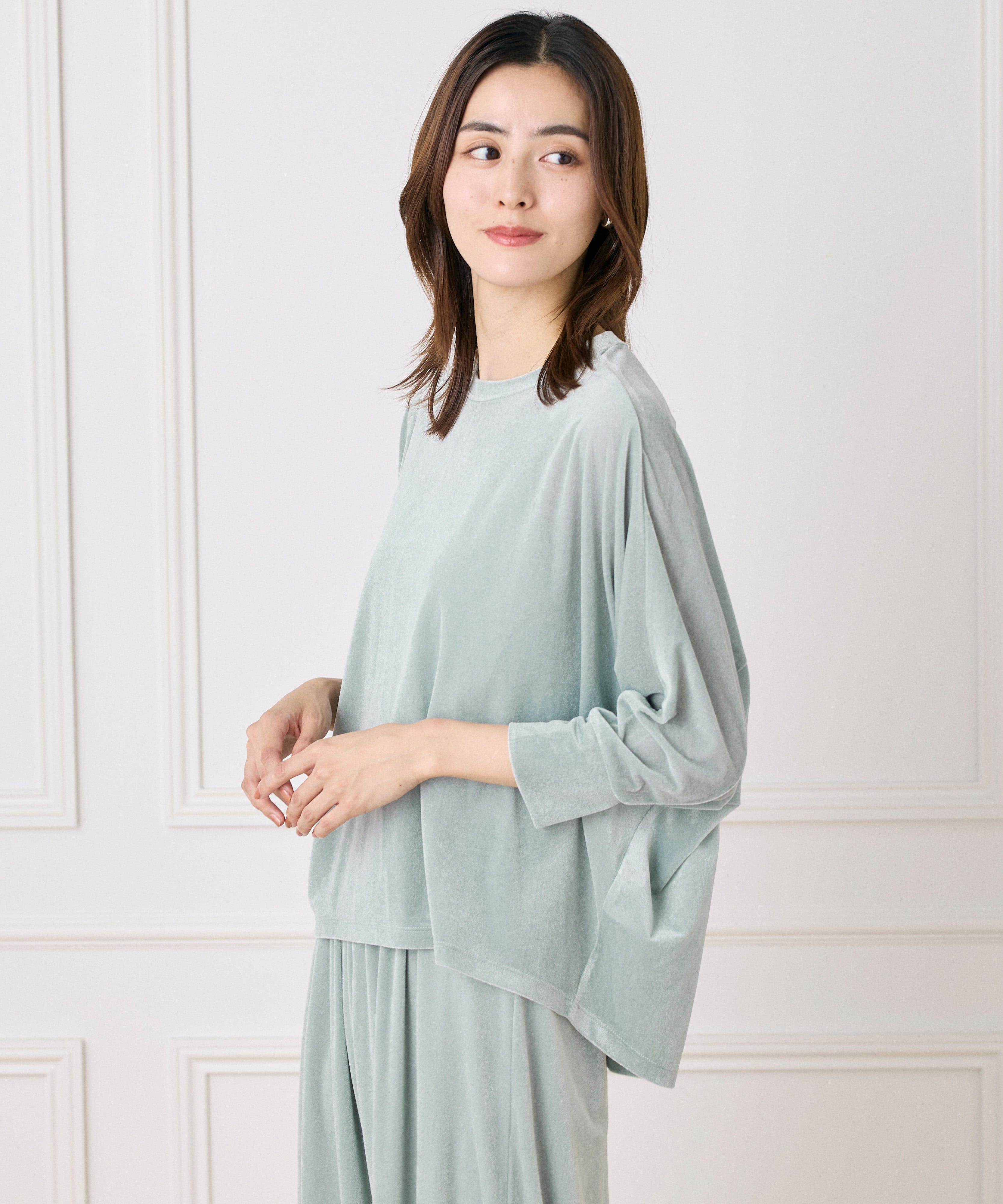 I.T.'S international「《コラボSTORY》ツヤドレープライトベロアトップス」|Tシャツ・カットソー|ペパーミント9