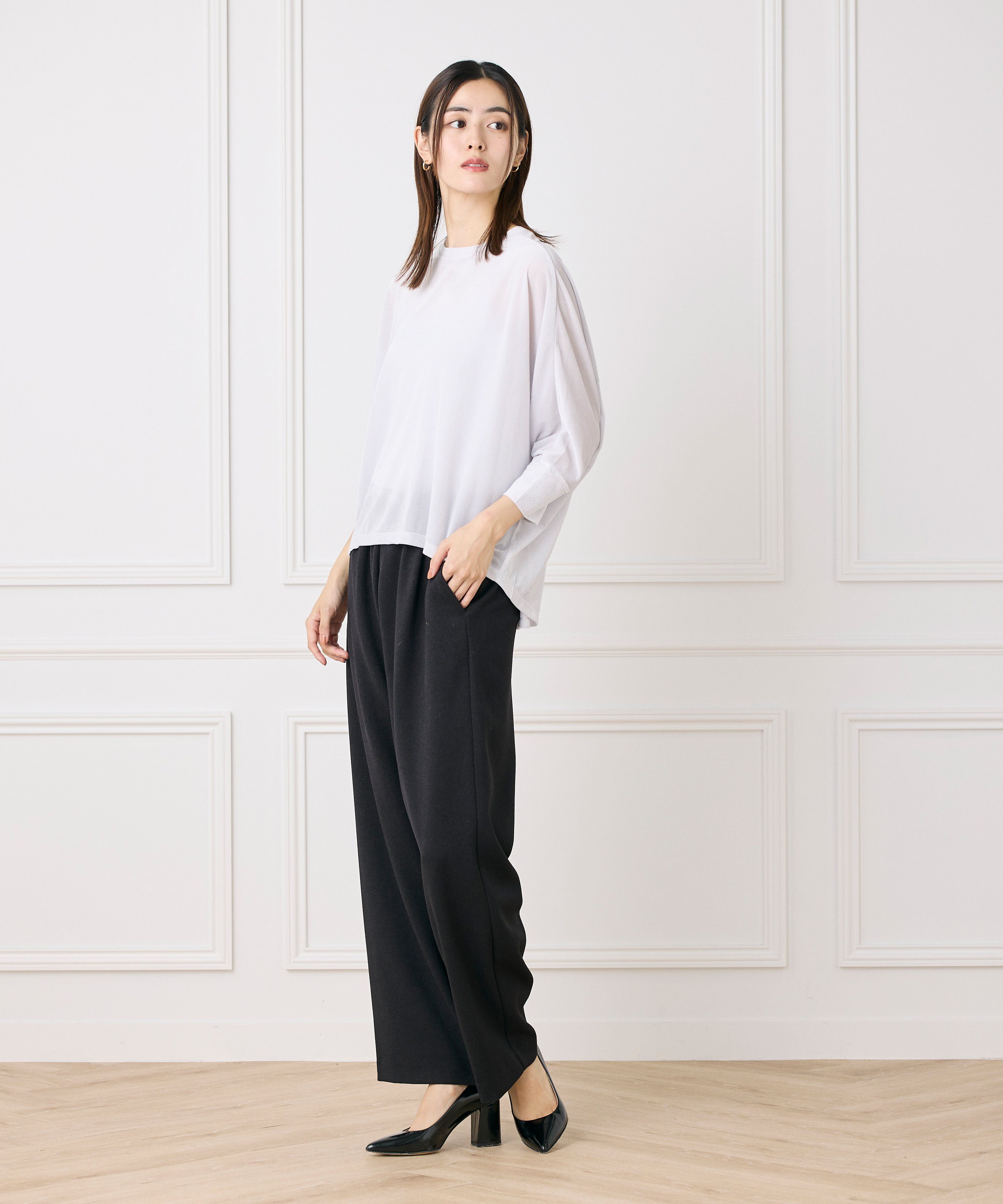 I.T.'S international「《コラボSTORY》ツヤドレープライトベロアトップス」|Tシャツ・カットソー|