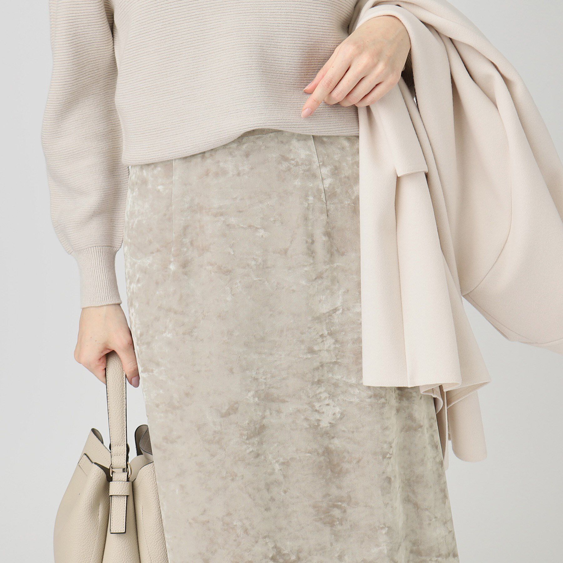 COUP DE CHANCE「【洗える／日本製／ウエストゴム】クラッシュベロアスカート」|スカート|