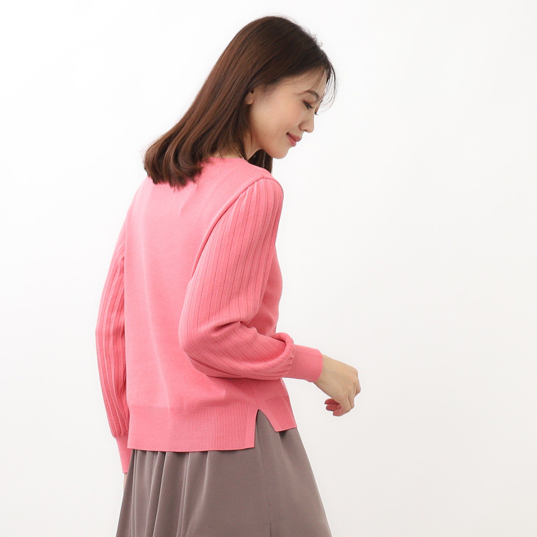 Reflect「【大人気ニットに新色登場！マイカラニット+／細見え／WEB限定カラーあり／マシンウォッシュ可／選べる」|ニット・セーター|