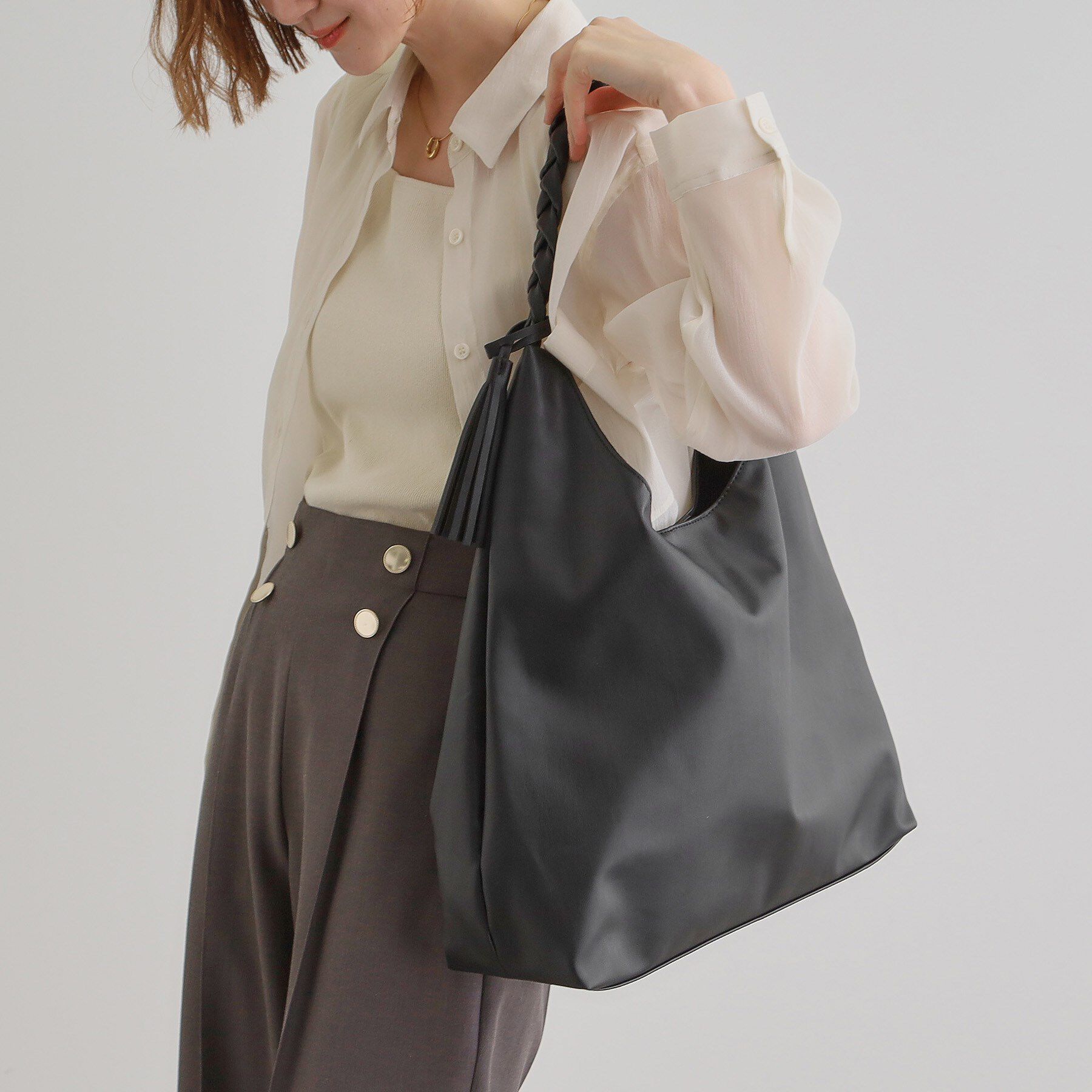 grove「タッセル付編みワンショルダー」|ショルダー・メッセンジャー|