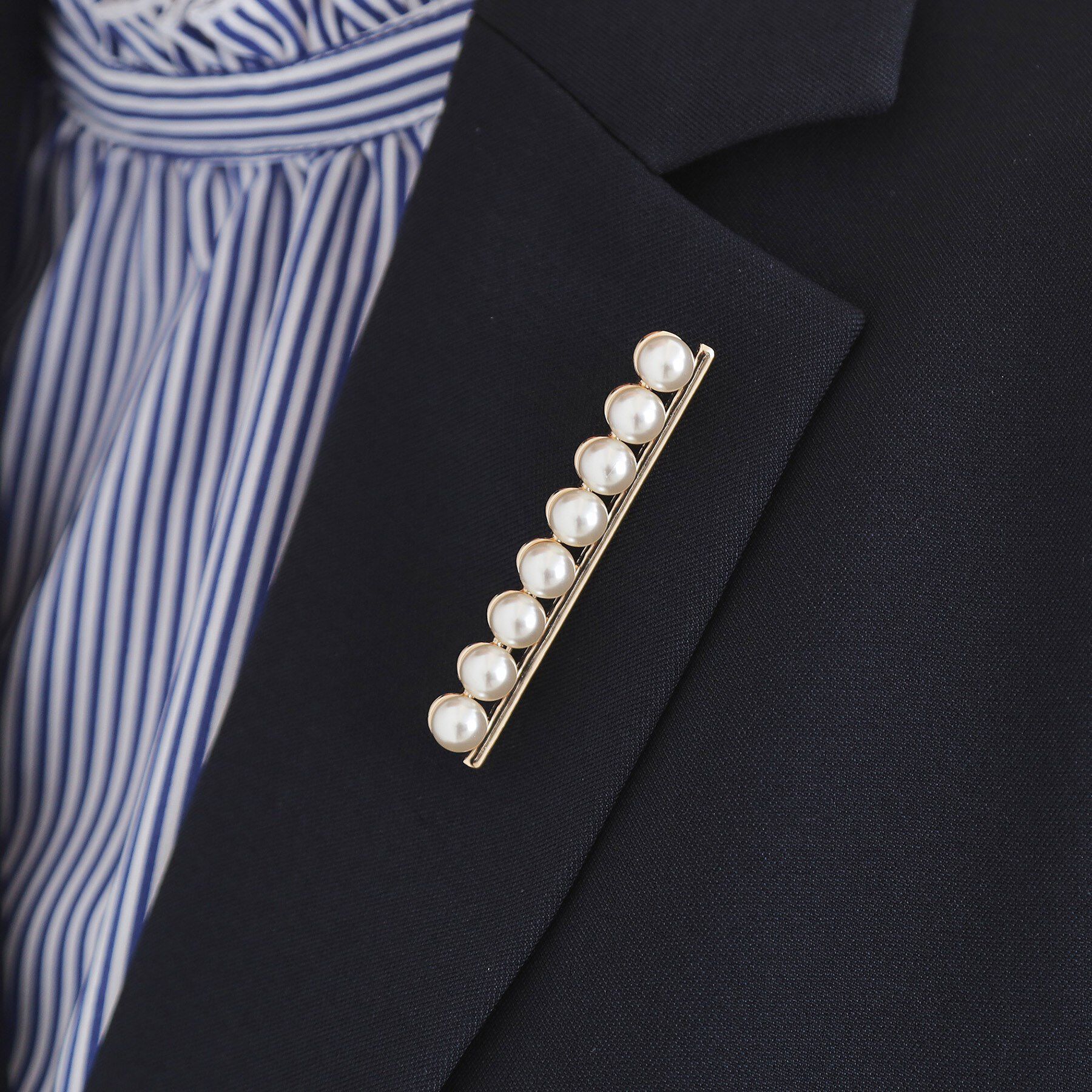 grove「ラインパール調ブローチ」|ブローチ・コサージュ|