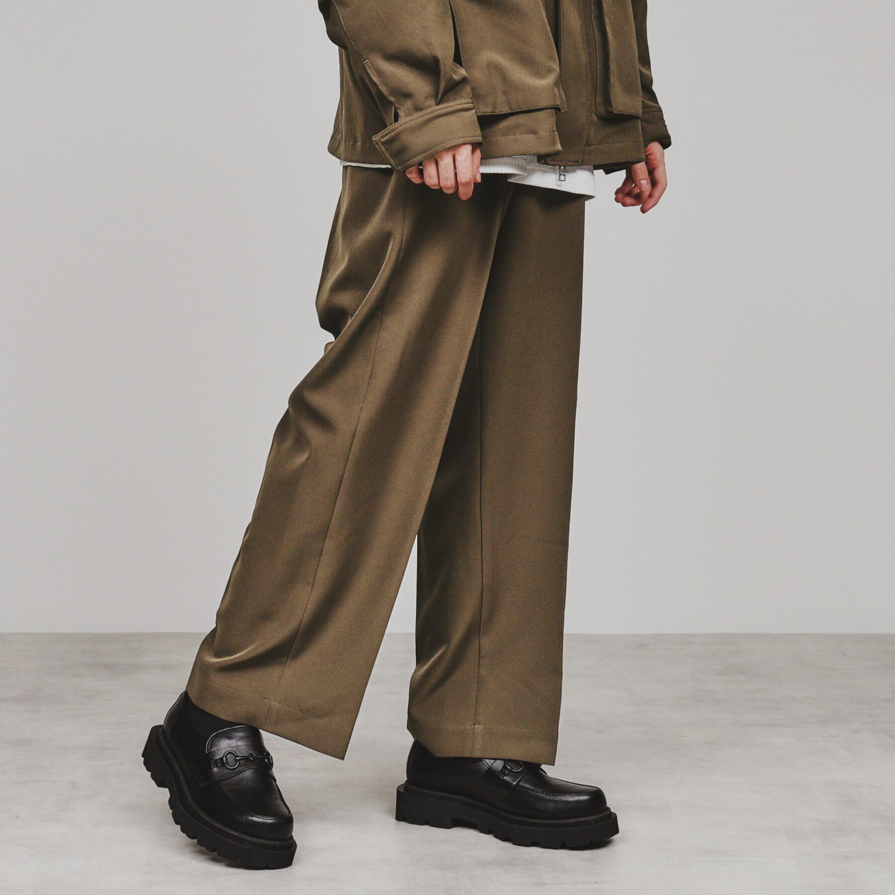 tk.TAKEO KIKUCHI「ダブルクロスルーズテーパードパンツ（セットアップ対応）」|その他|モカブラウン(042
