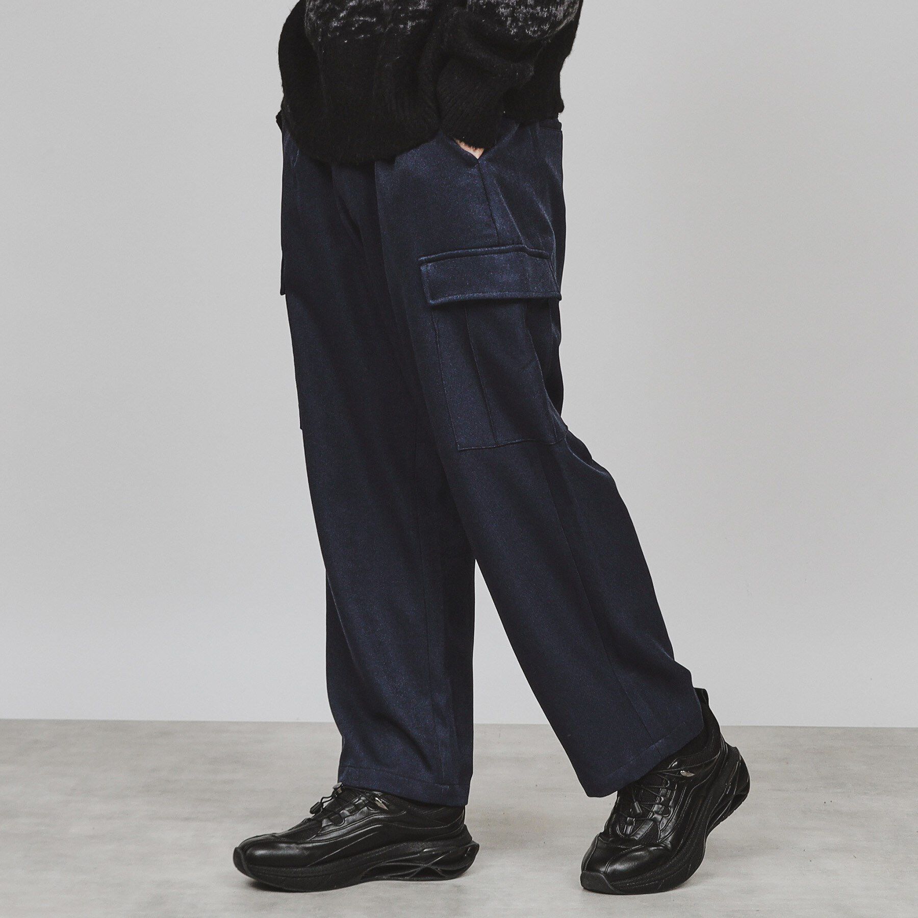 tk.TAKEO KIKUCHI「ウール調カーゴパンツ」|その他|ネイビー(094)