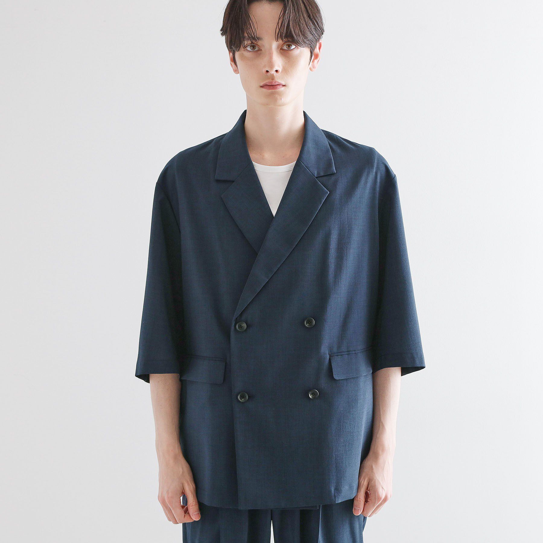 tk.TAKEO KIKUCHI「【セットアップ 2点セット】ダブルテーラード半袖ジャケット＋スラックス」|スーツ|