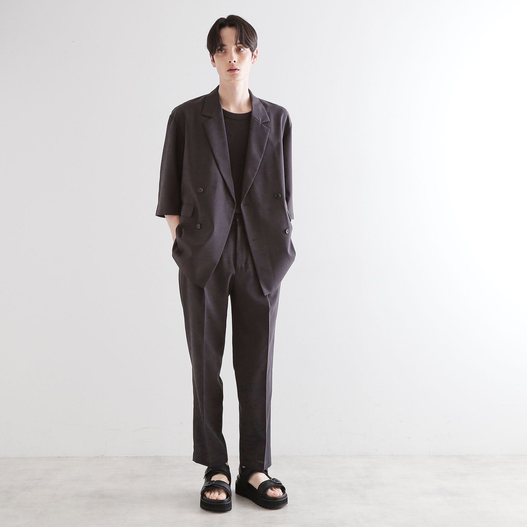 tk.TAKEO KIKUCHI「【セットアップ 2点セット】ダブルテーラード半袖ジャケット＋スラックス」|スーツ|