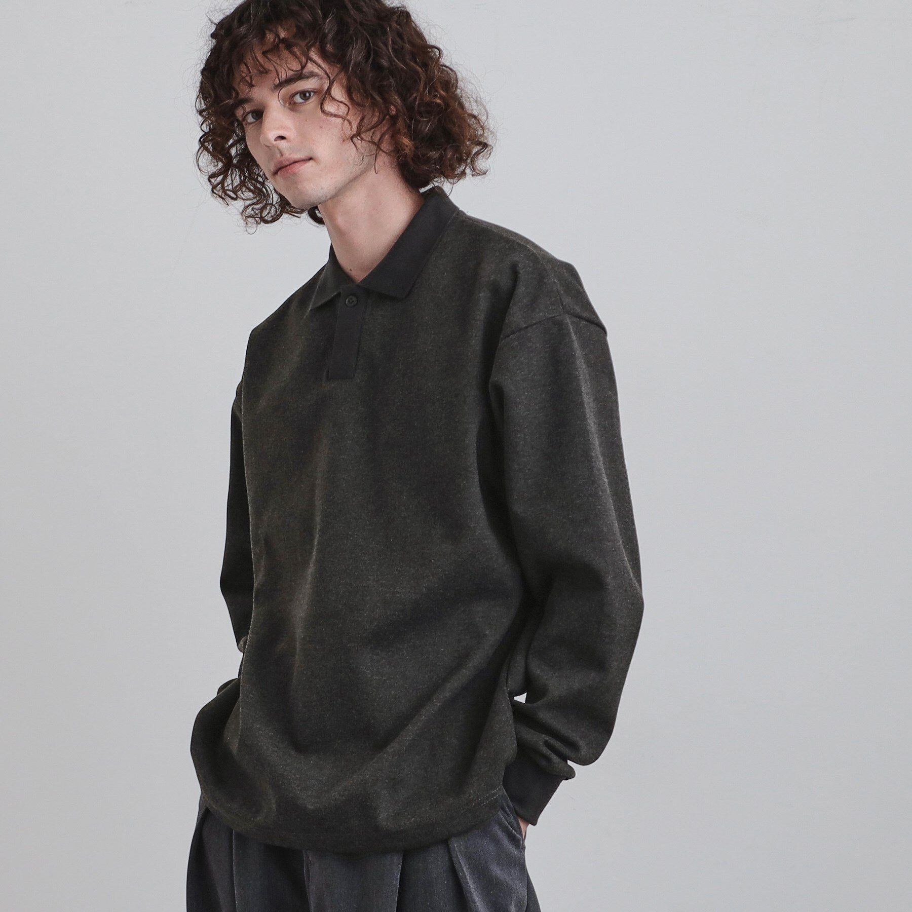 tk.TAKEO KIKUCHI「ヘリンボンジャカードスキッパーポロシャツ」|Tシャツ・カットソー|