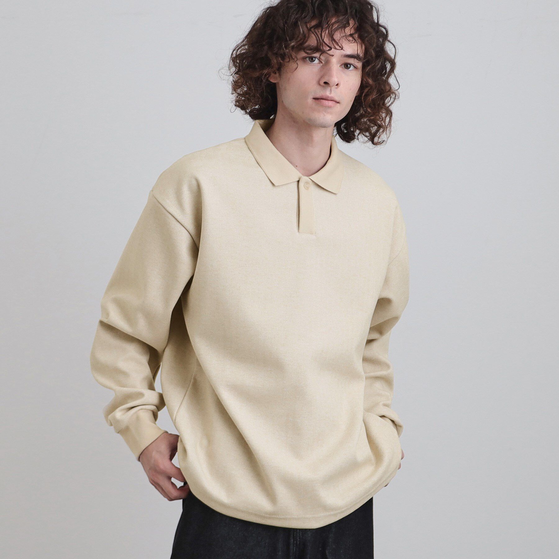 tk.TAKEO KIKUCHI「ヘリンボンジャカードスキッパーポロシャツ」|Tシャツ・カットソー|