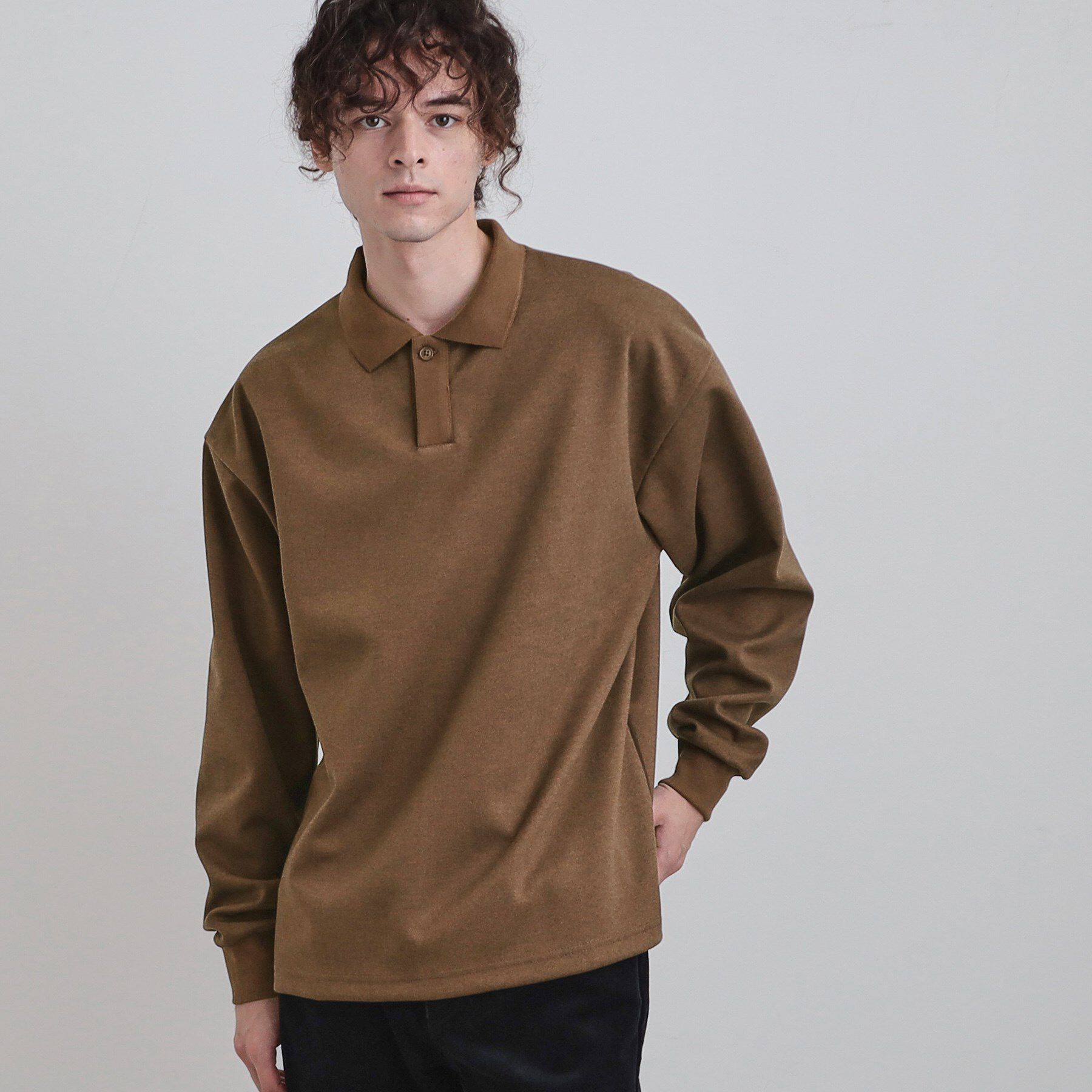 tk.TAKEO KIKUCHI「ヘリンボンジャカードスキッパーポロシャツ」|Tシャツ・カットソー|