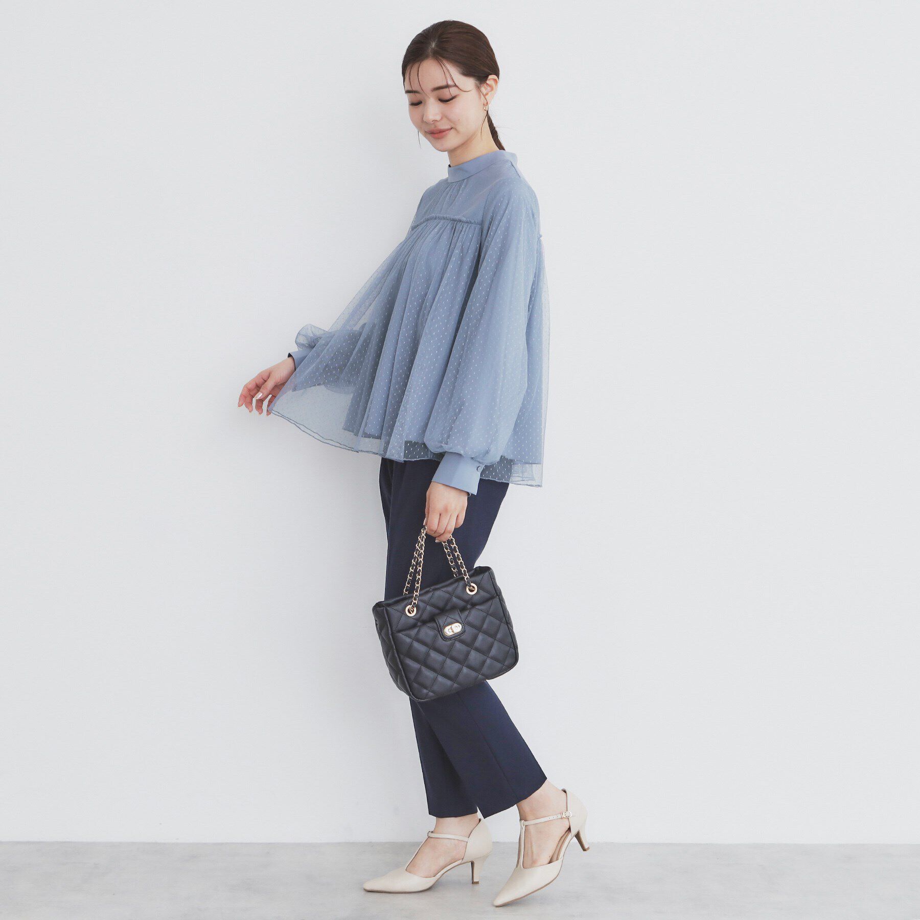 index「ドットチュールレイヤードブラウス【洗濯機洗い可】」|シャツ・ブラウス|