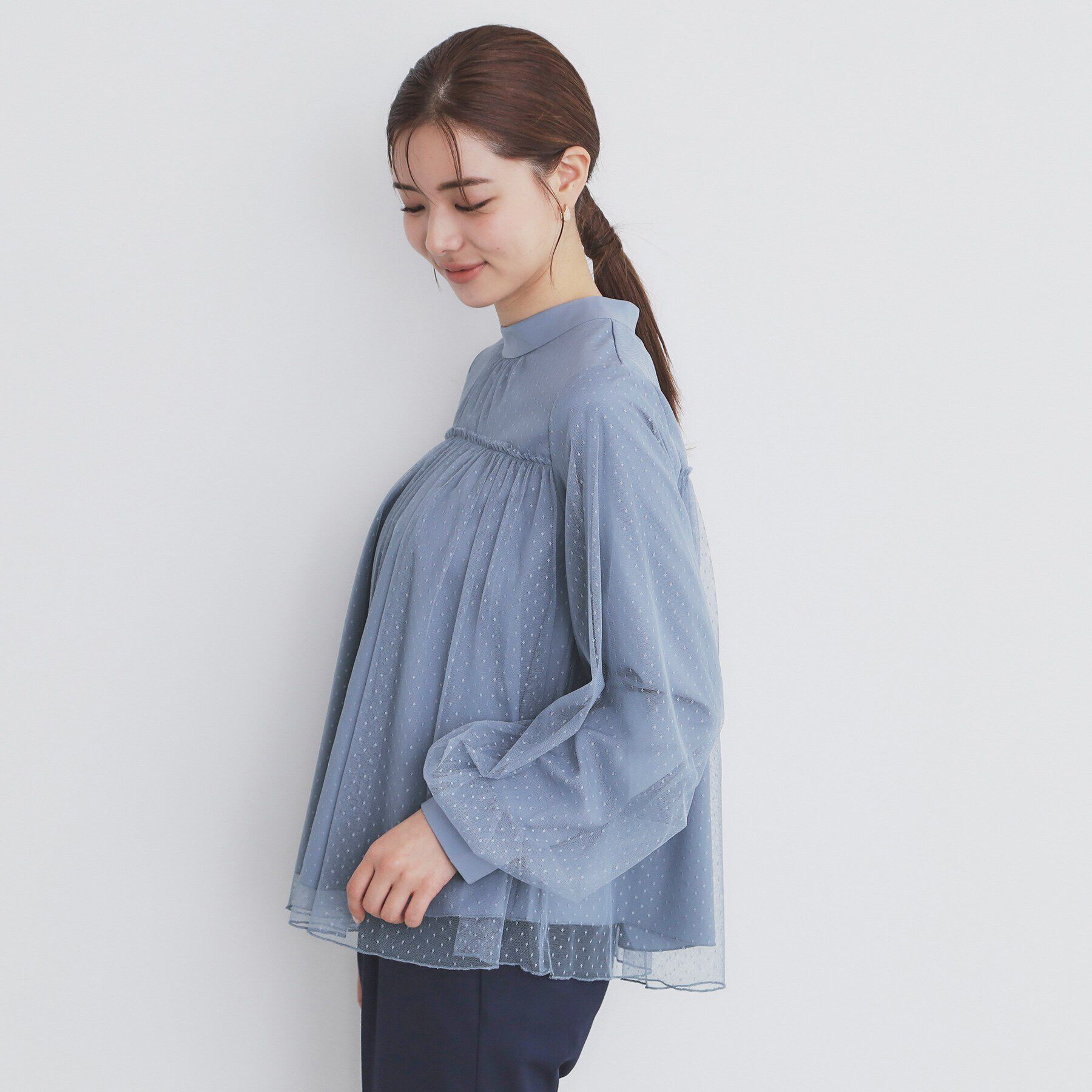index「ドットチュールレイヤードブラウス【洗濯機洗い可】」|シャツ・ブラウス|