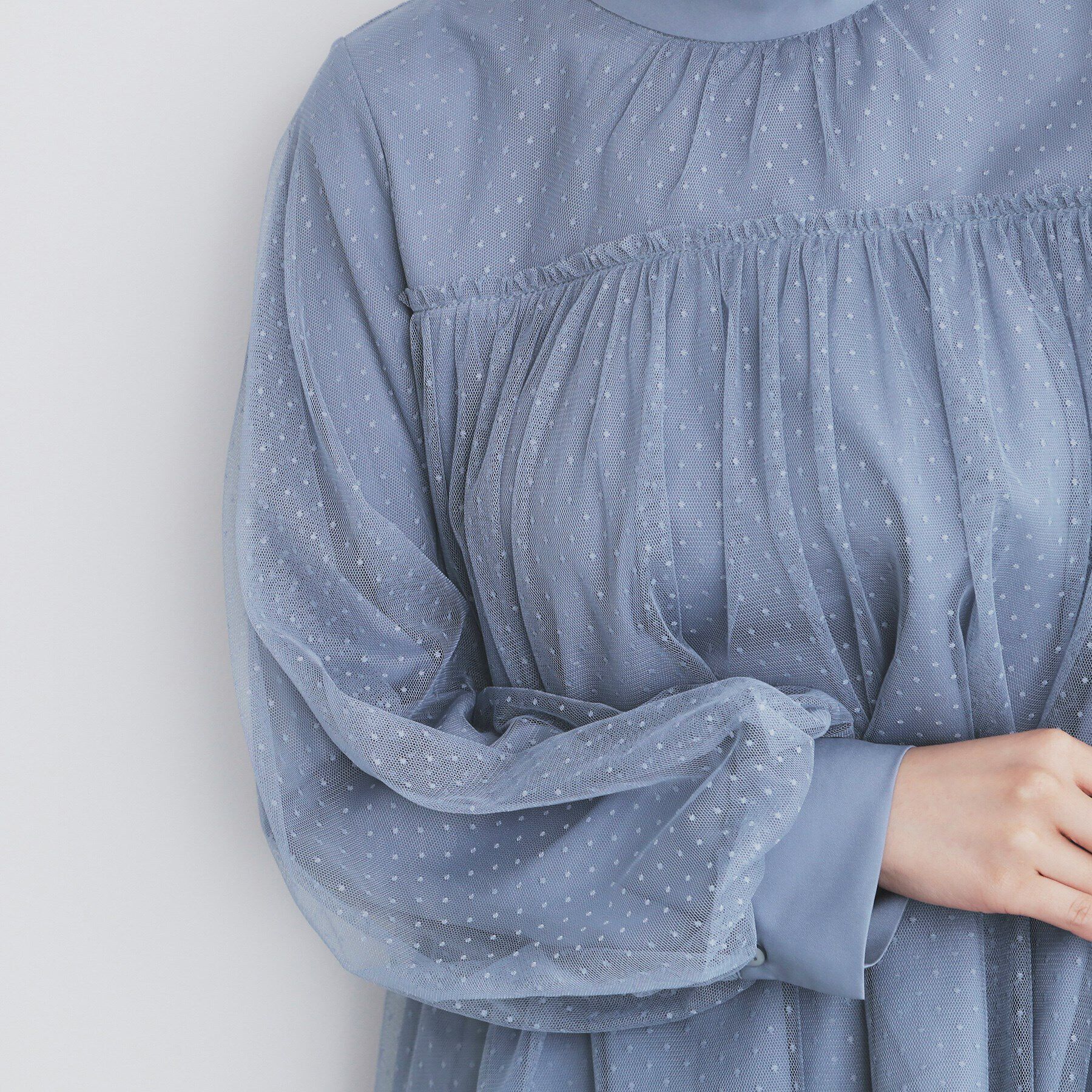 index「ドットチュールレイヤードブラウス【洗濯機洗い可】」|シャツ・ブラウス|