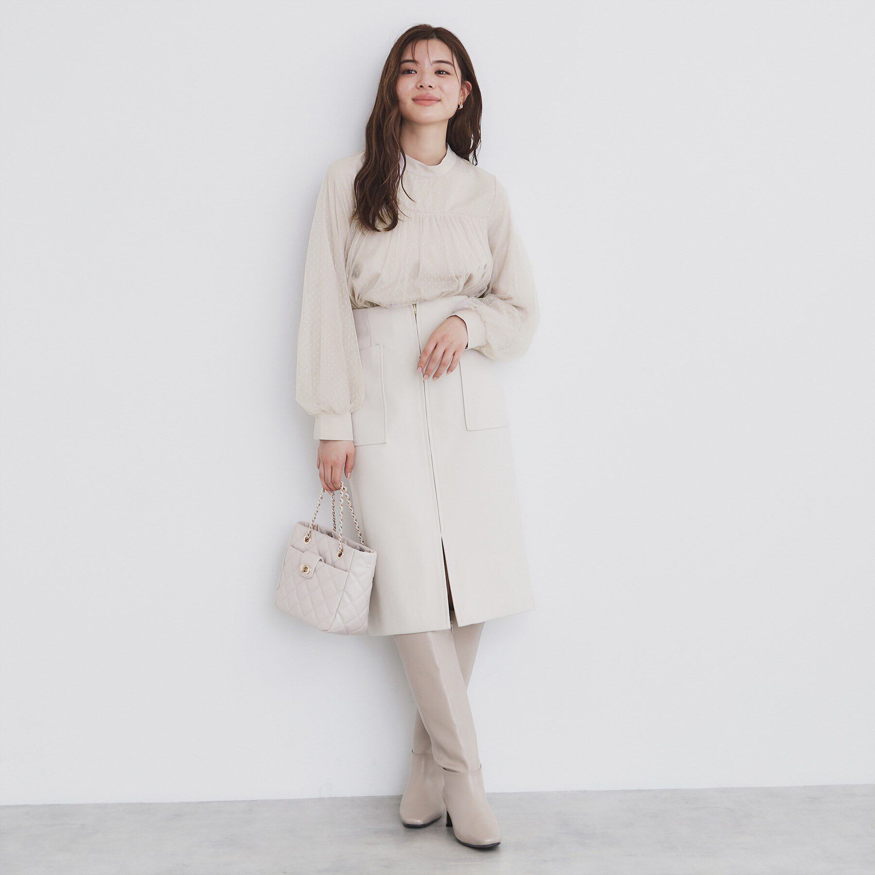 index「ドットチュールレイヤードブラウス【洗濯機洗い可】」|シャツ・ブラウス|