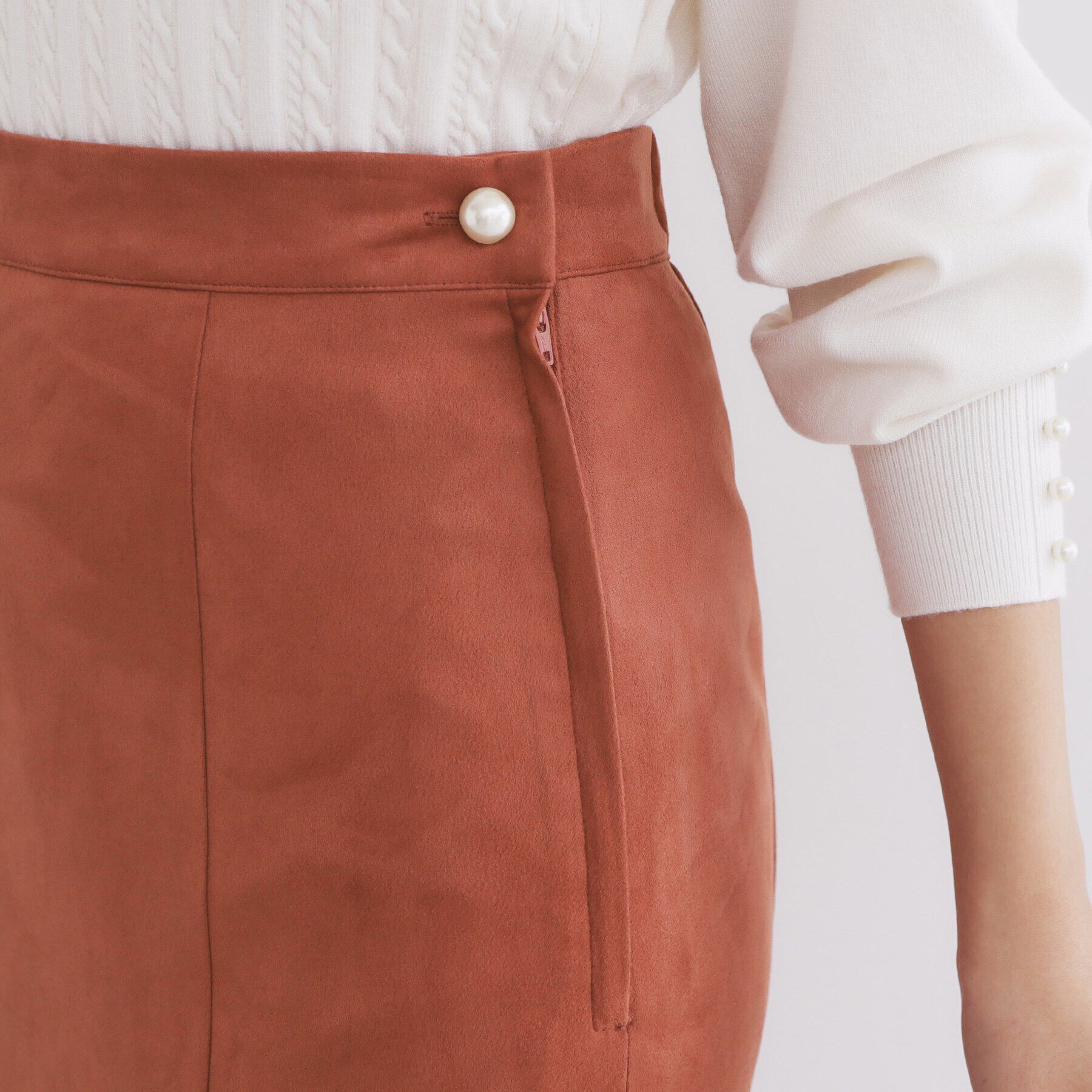 index「《S-LLsize》フェイクスウェードフレアスカート【洗濯機洗い可】」|スカート|