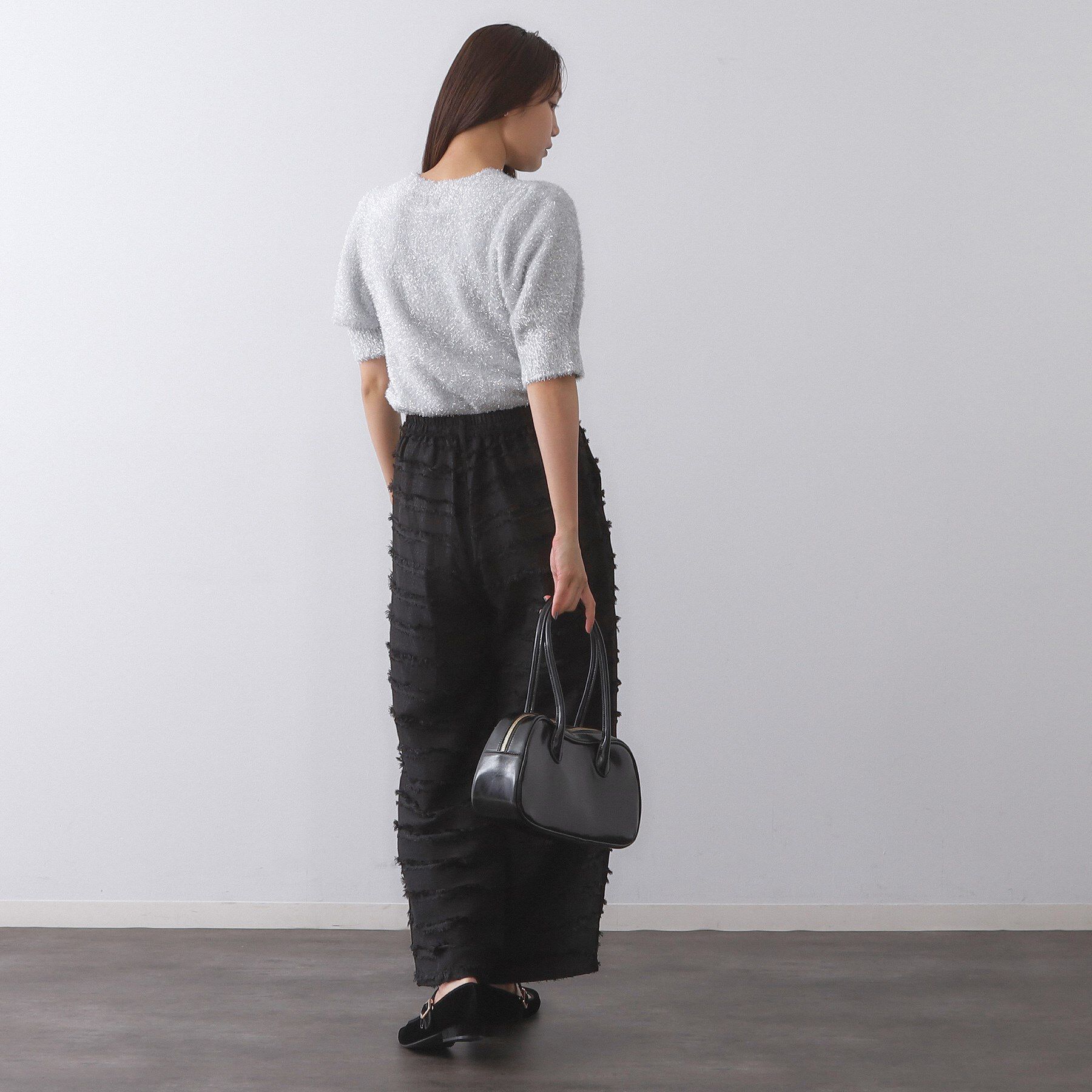 OPAQUE.CLIP「フリンジボーダージャカードワイドパンツ【洗濯機洗い可】」|その他|