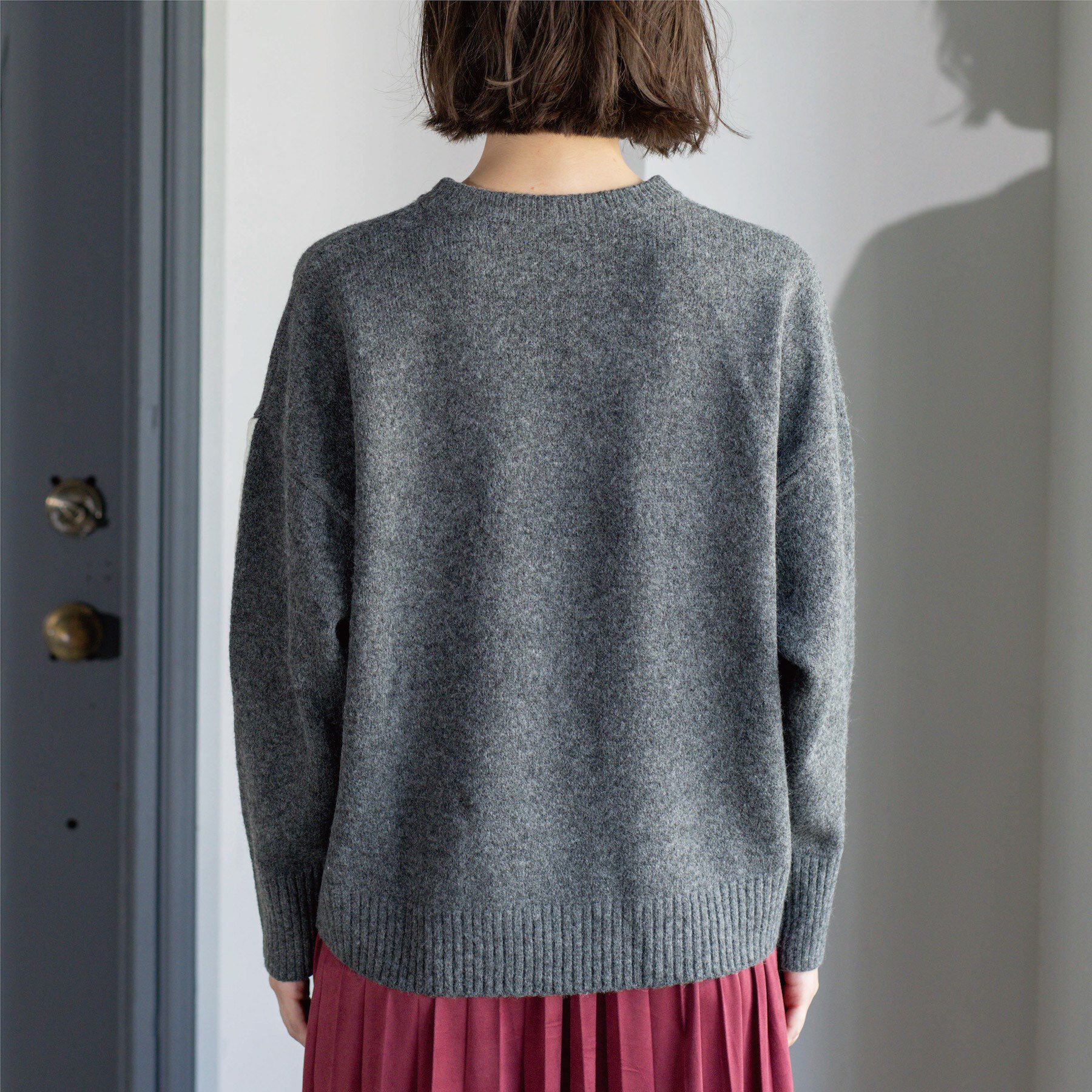 OPAQUE.CLIP「配色ラインクルーネックニット」|ニット・セーター|