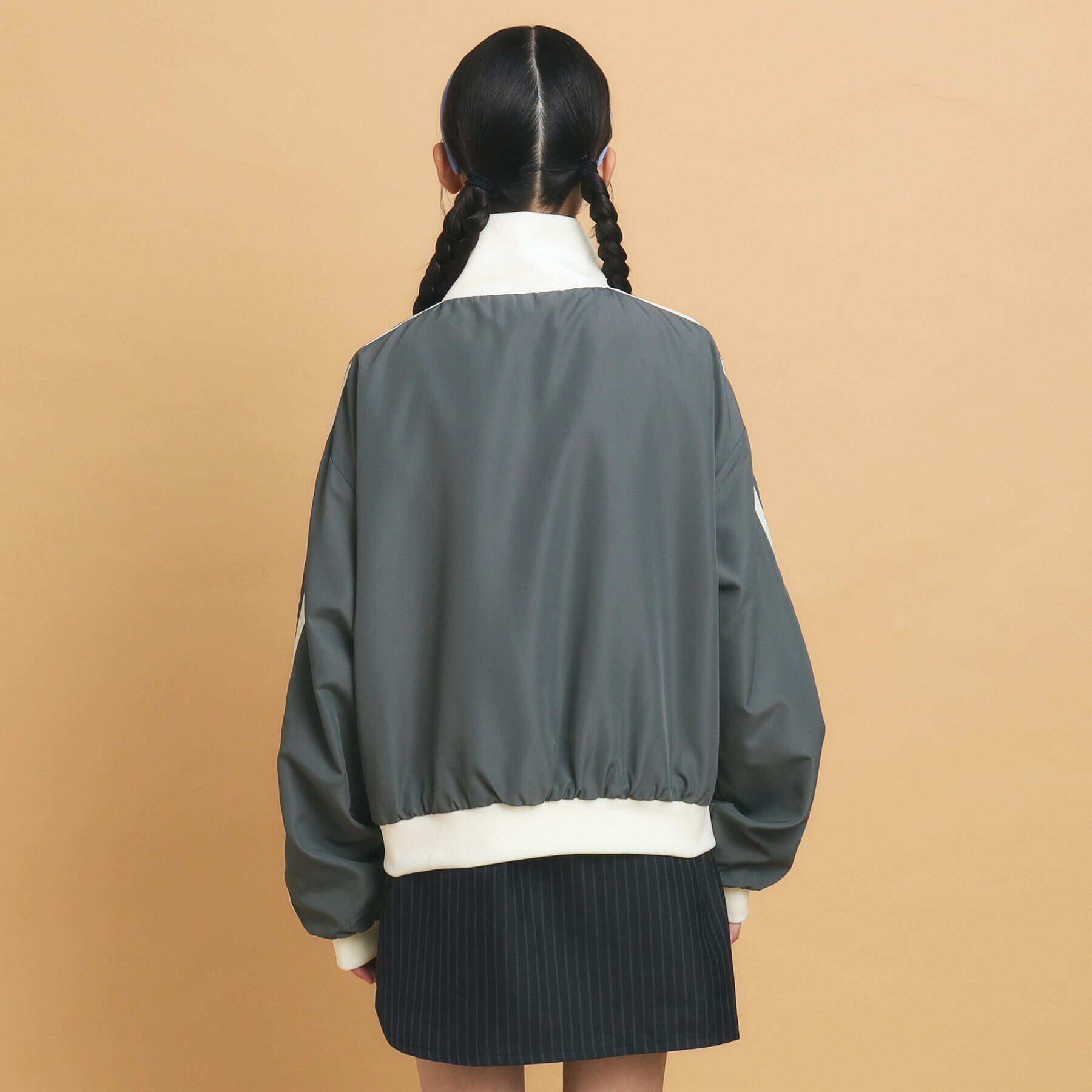 PINK-latte「【130cmあり】ダブルライン袖　トラックジャケット」|ブルゾン・スタジャン|