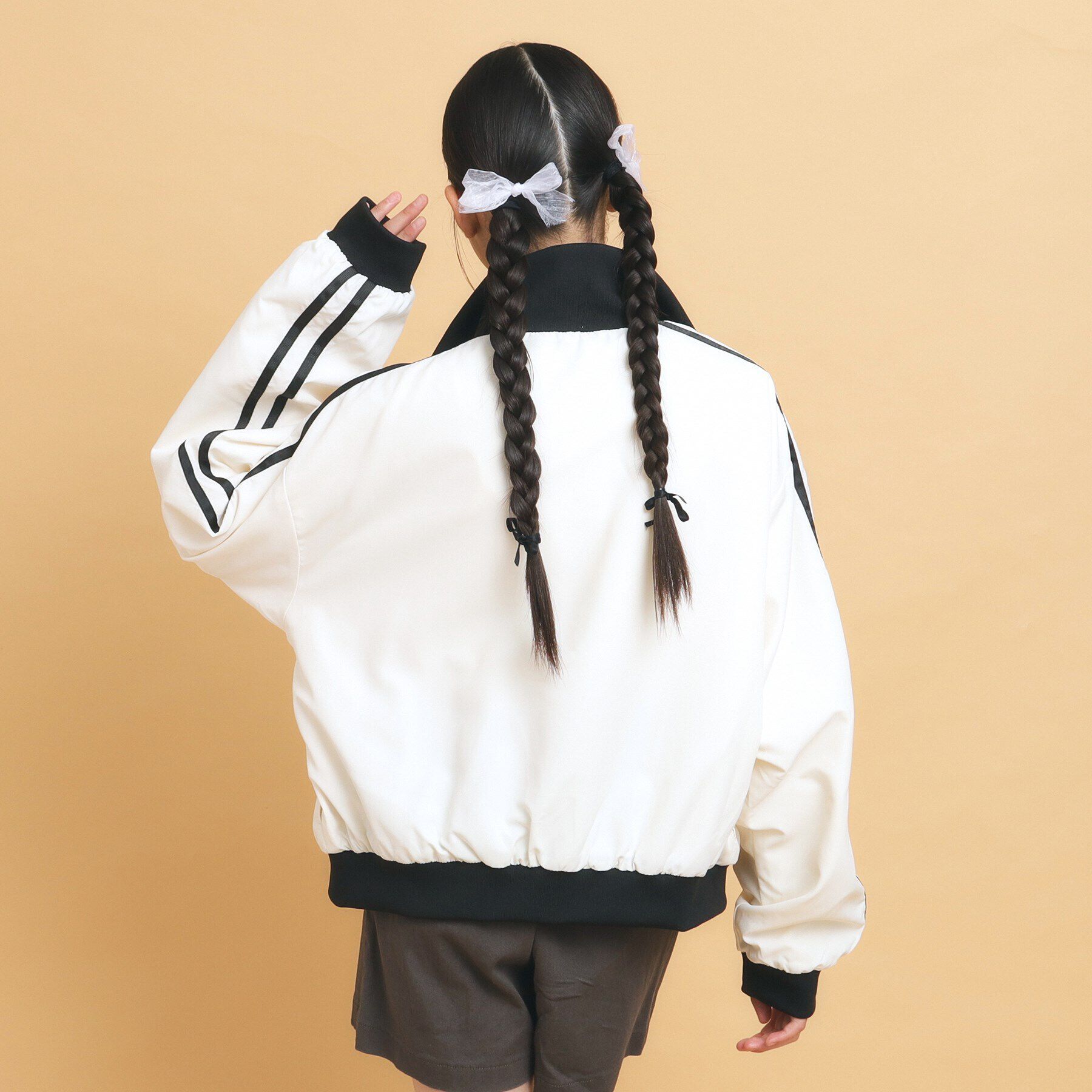 PINK-latte「【130cmあり】ダブルライン袖　トラックジャケット」|ブルゾン・スタジャン|