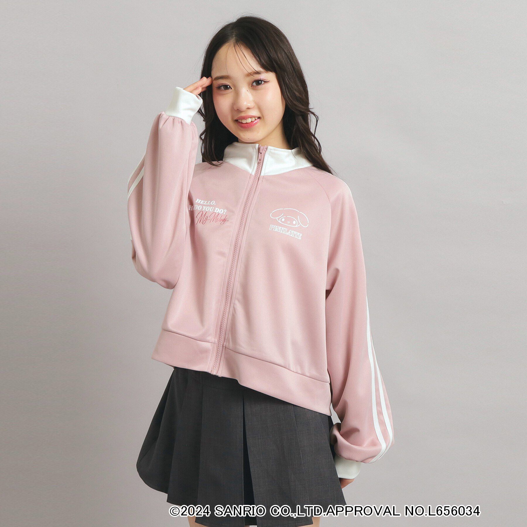 PINK-latte「【サンリオキャラクターズコラボ】ショート丈ジャケット」|ブルゾン・スタジャン|