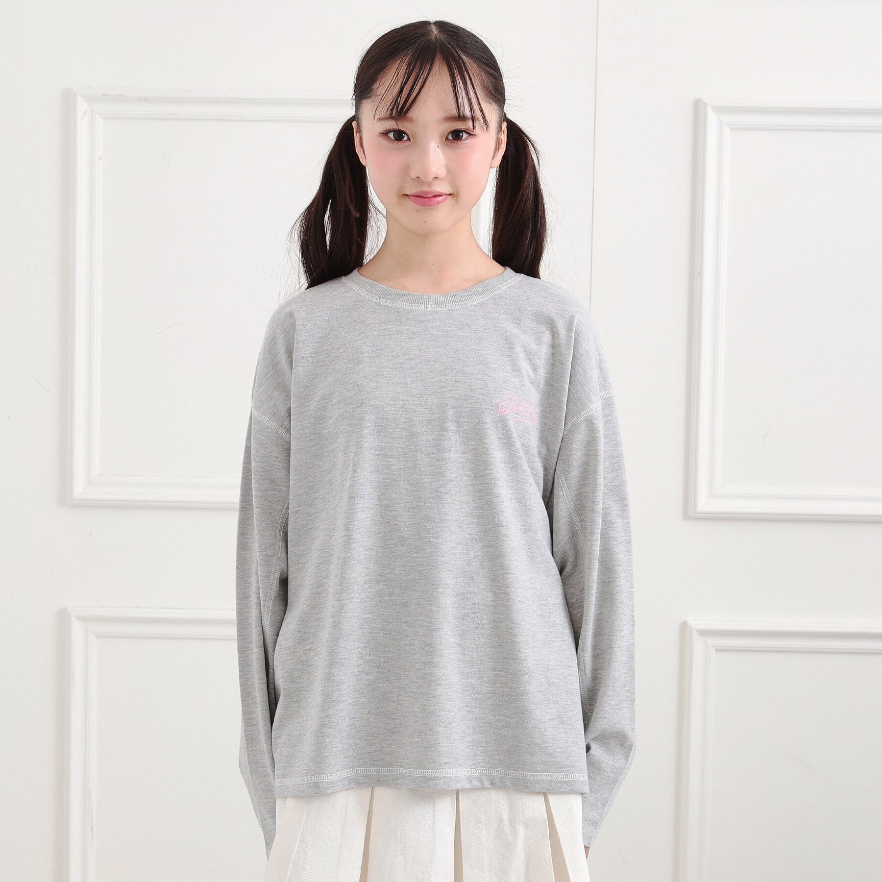 PINK-latte「配色ステッチロンT」|Tシャツ・カットソー|