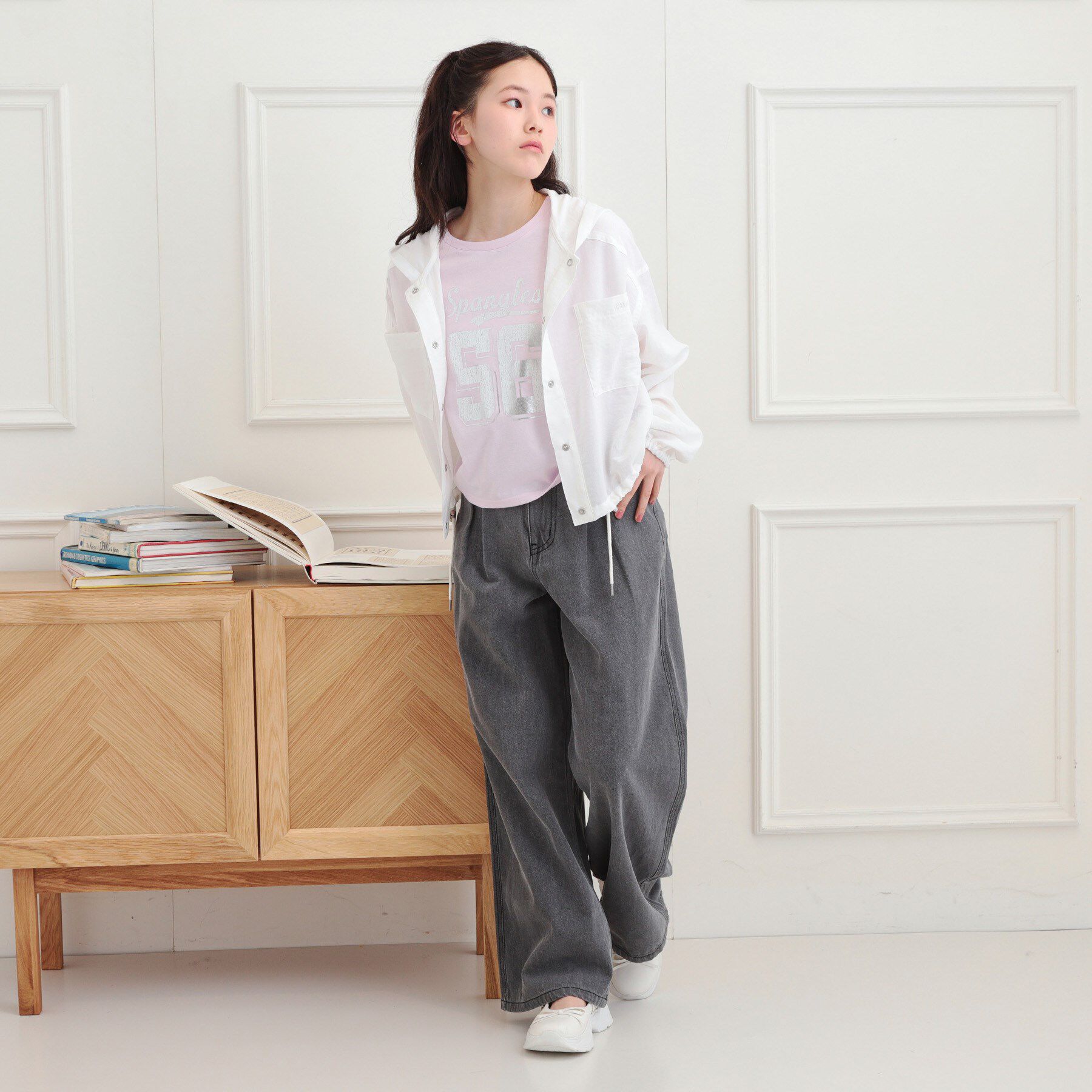 PINK-latte「ショート丈ブルゾン」|ブルゾン・スタジャン|