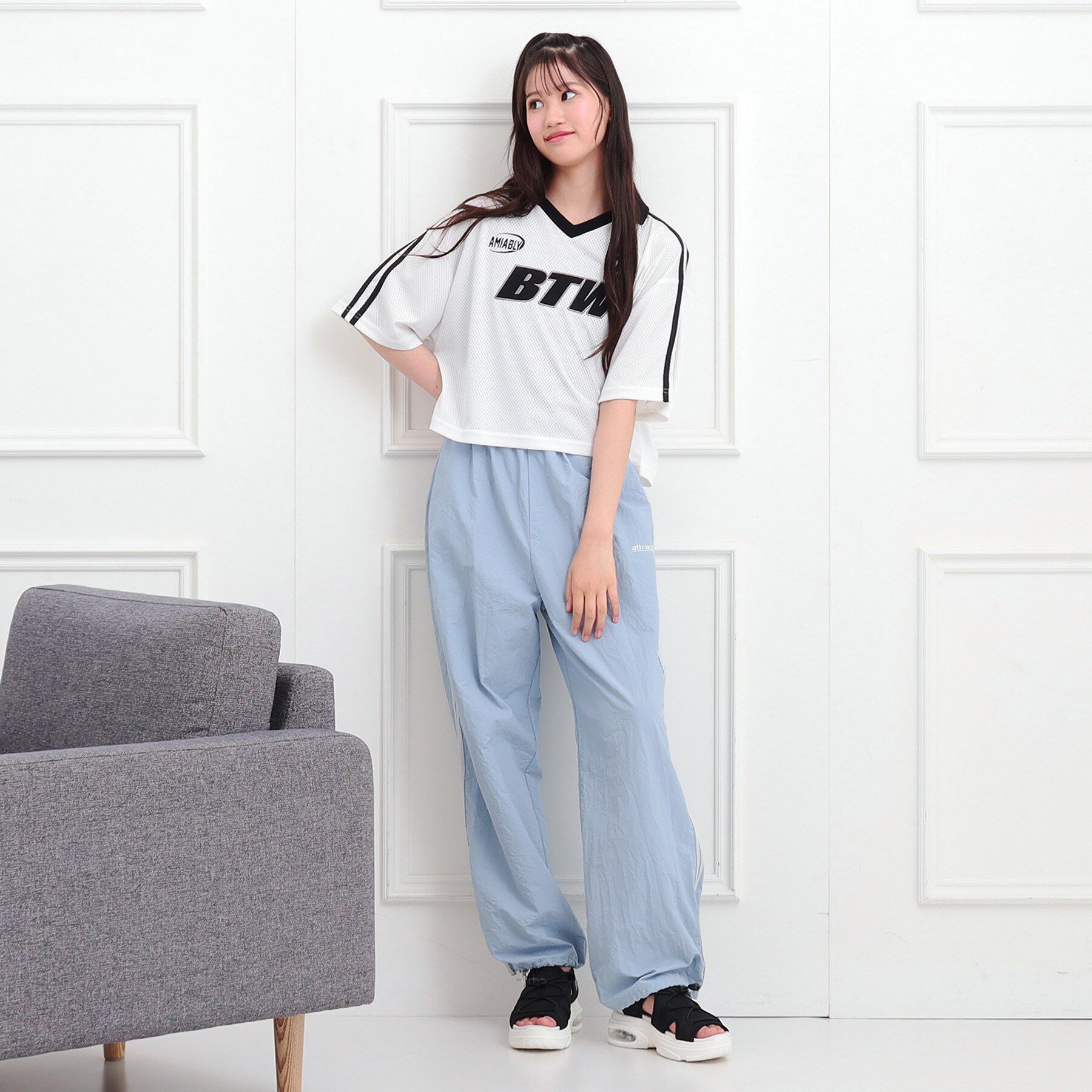 PINK-latte「【セットアイテム】衿付きVネックメッシュT＋タンクセット」|その他|