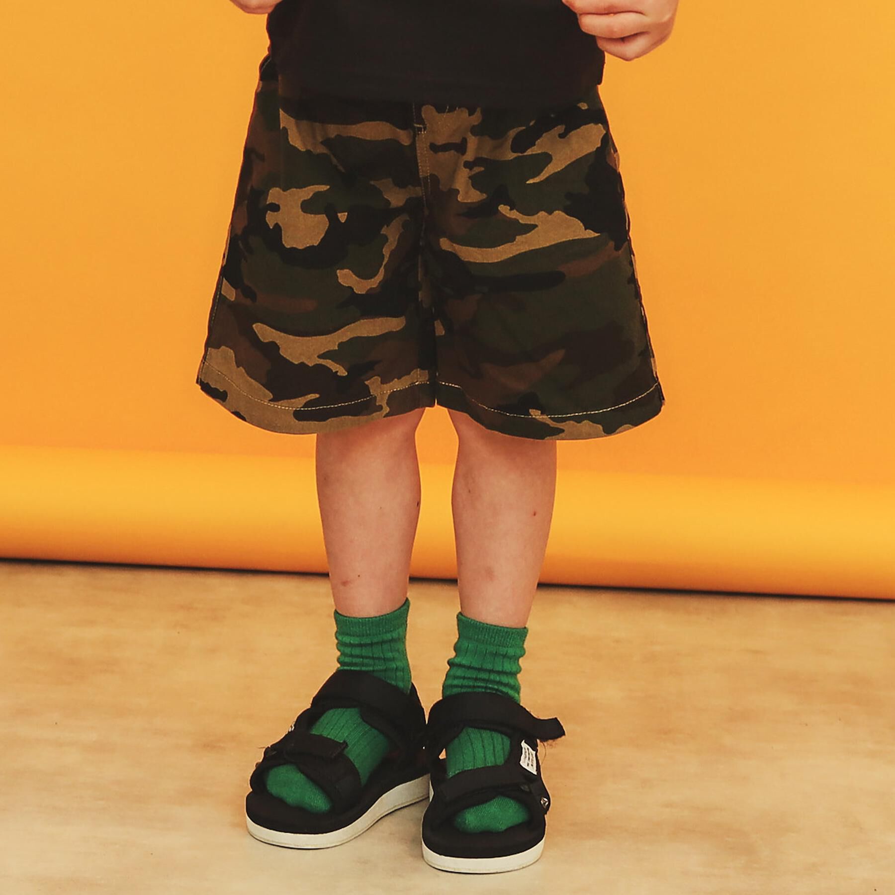 THE SHOP TK「【110－160】デニム＆カモフラ柄ハーフパンツ/洗濯機OK」|その他|