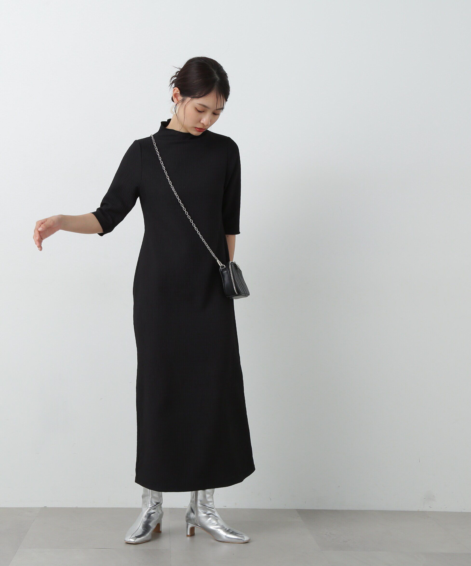  「楊柳カットロングワンピース」|ワンピース|