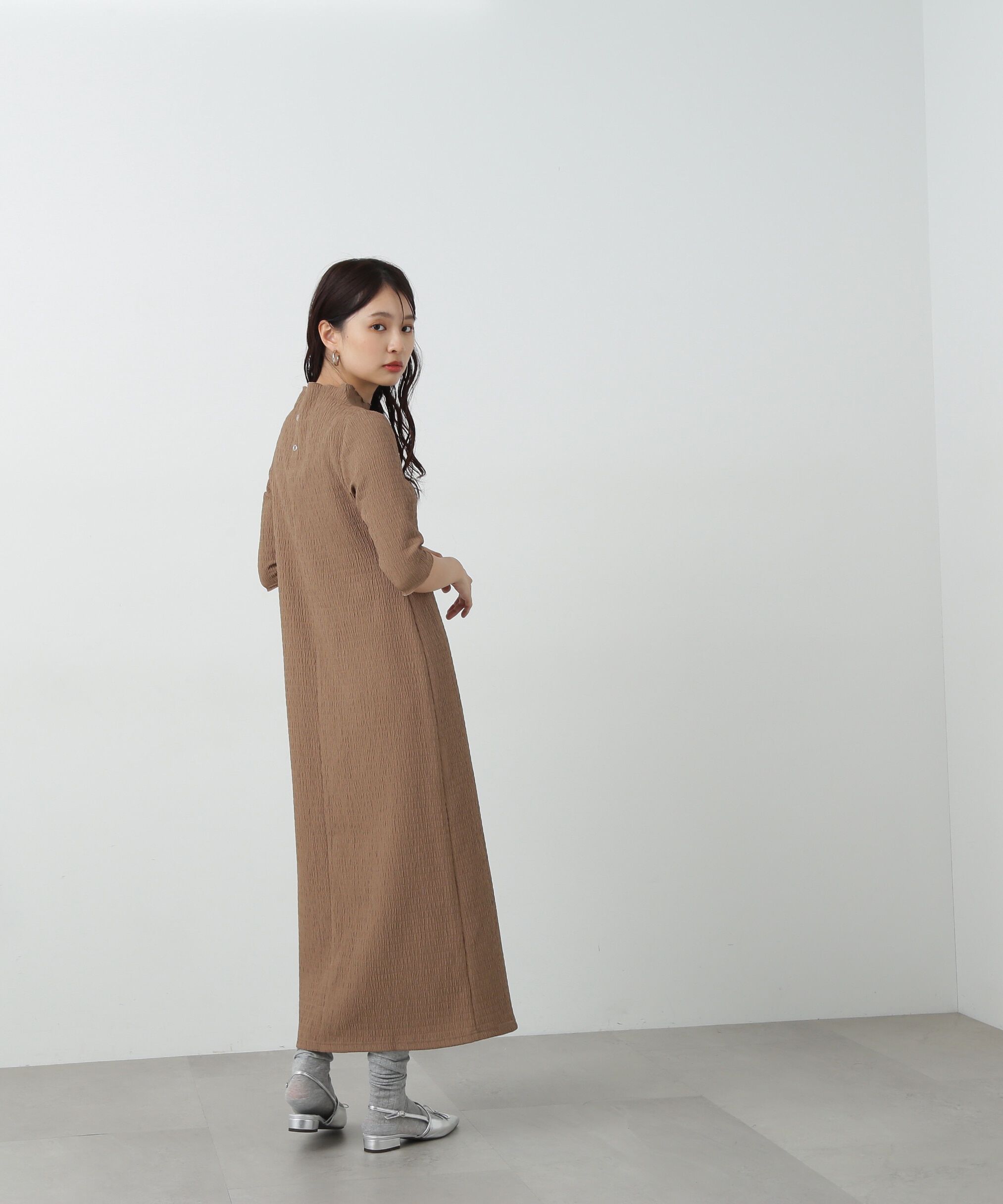  「楊柳カットロングワンピース」|ワンピース|