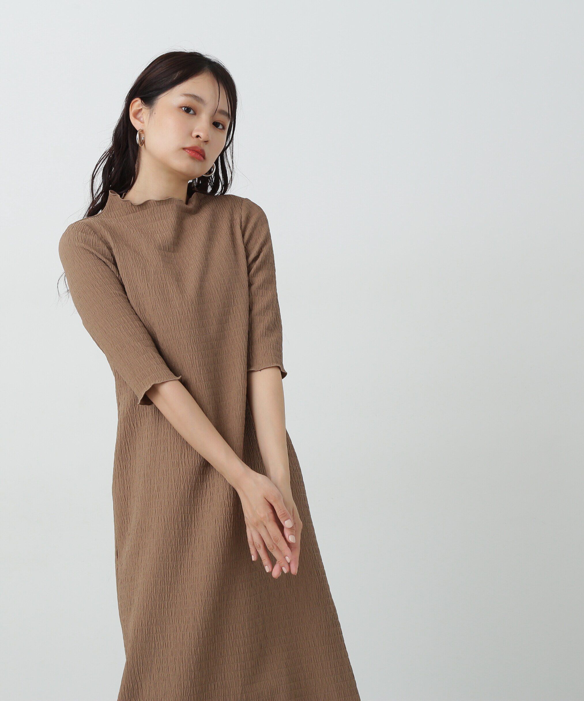  「楊柳カットロングワンピース」|ワンピース|