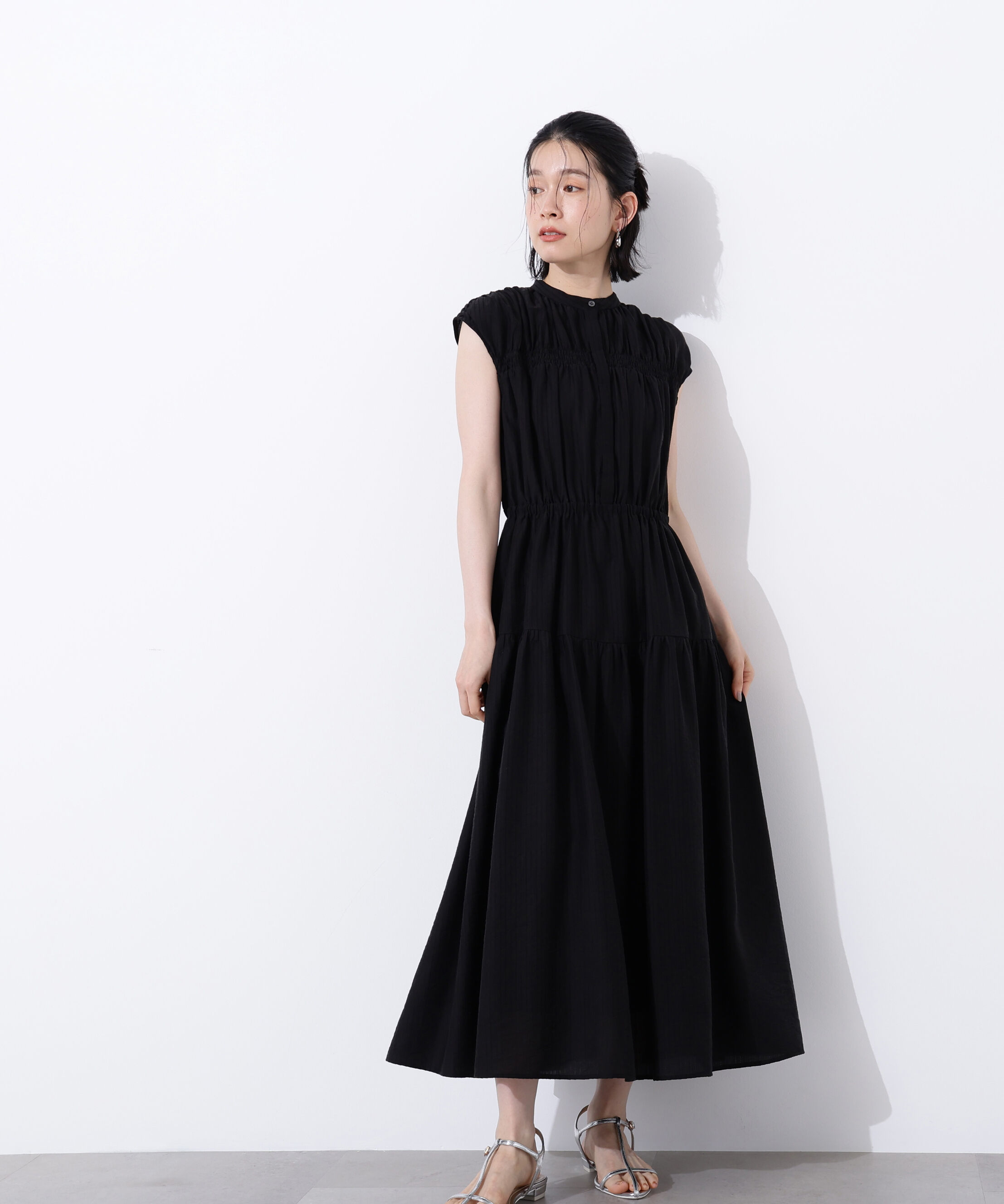  「フレンチスリーブギャザーワンピース」|ワンピース|