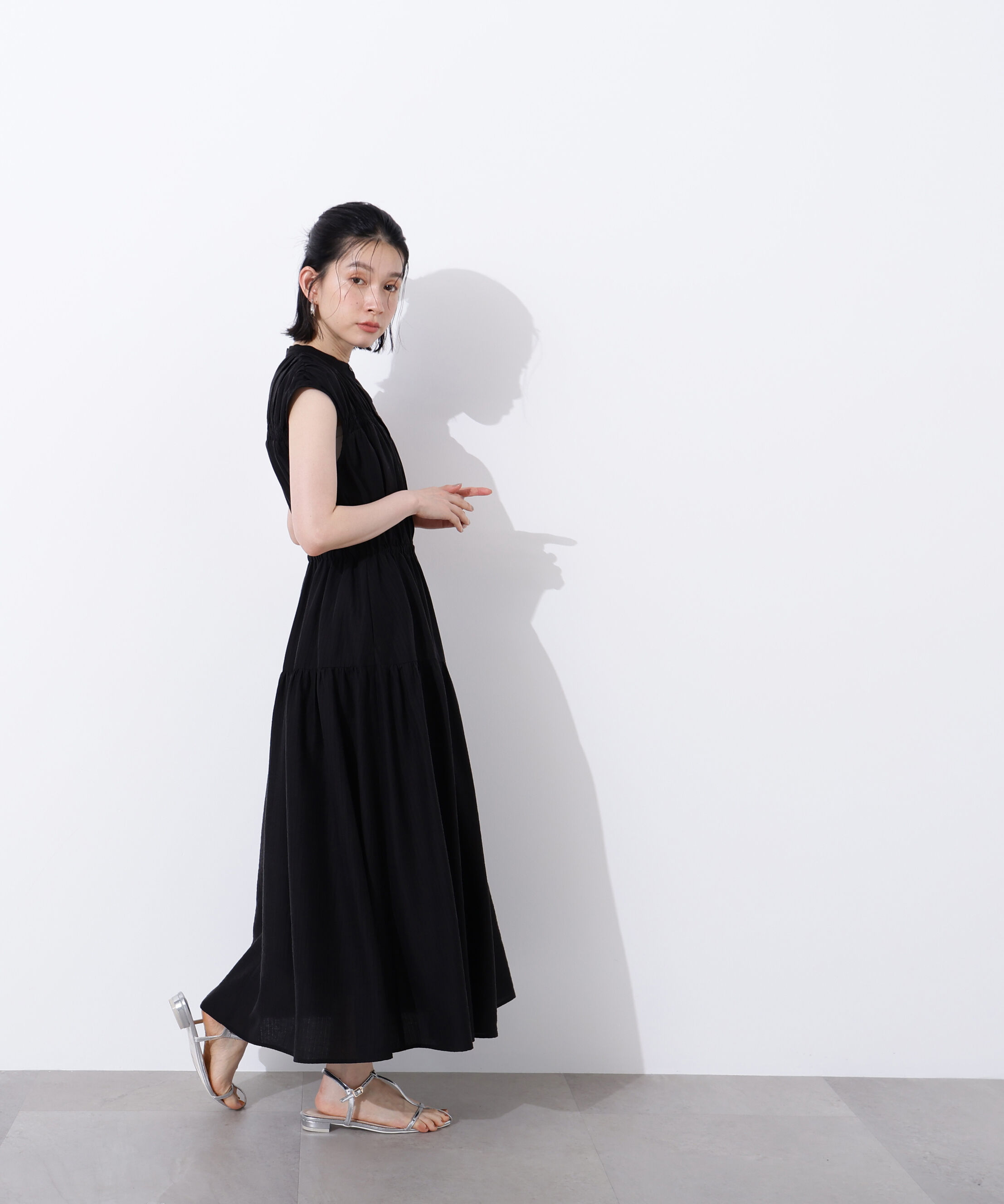  「フレンチスリーブギャザーワンピース」|ワンピース|