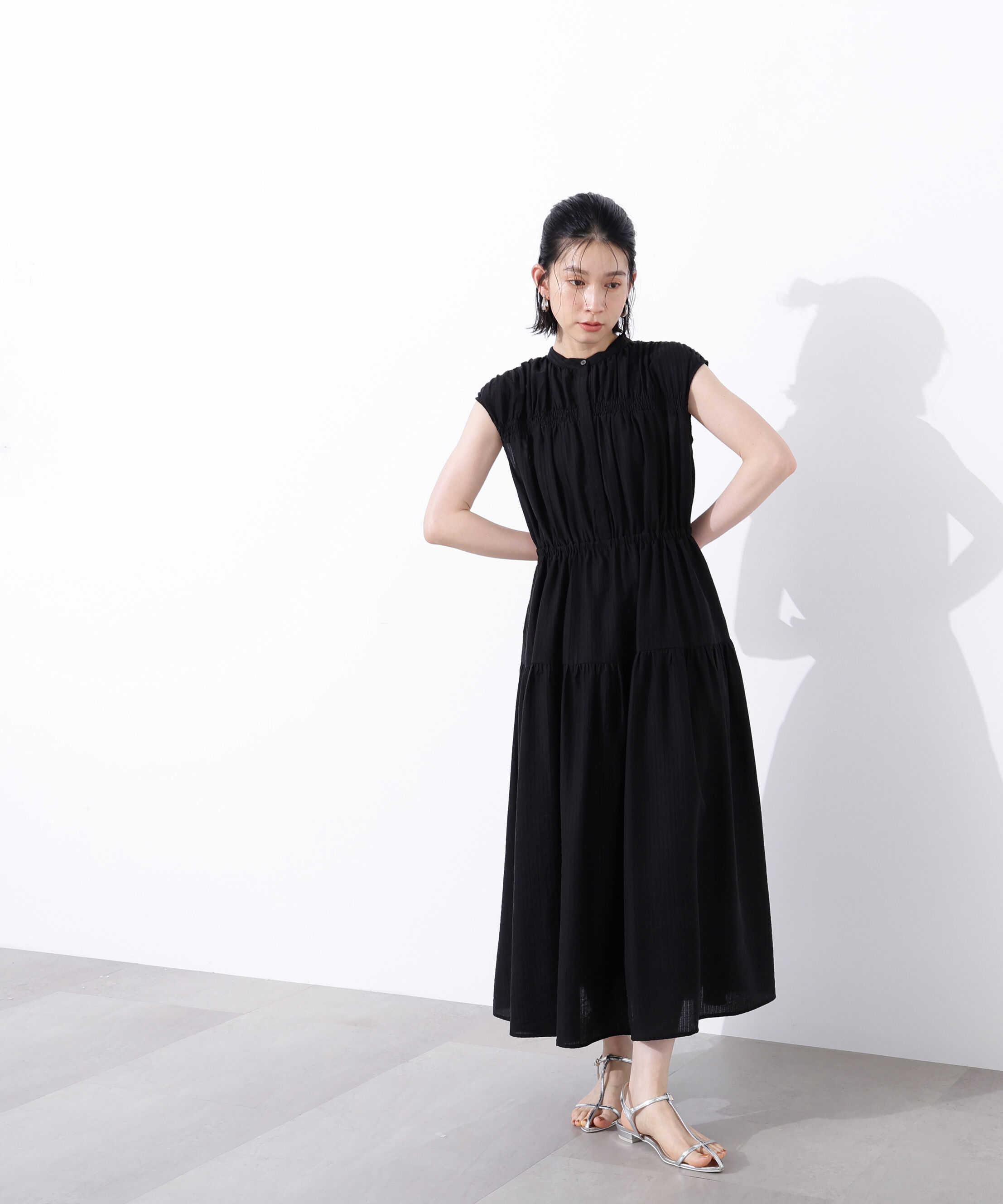  「フレンチスリーブギャザーワンピース」|ワンピース|