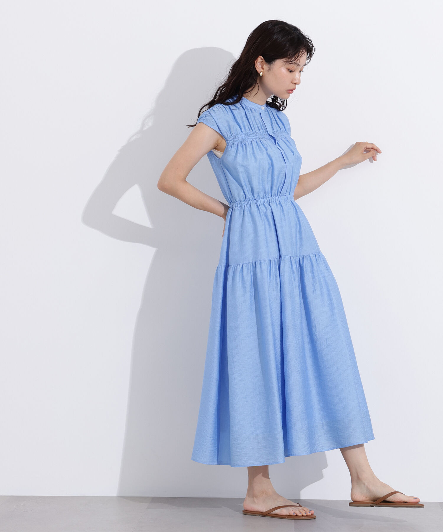  「フレンチスリーブギャザーワンピース」|ワンピース|