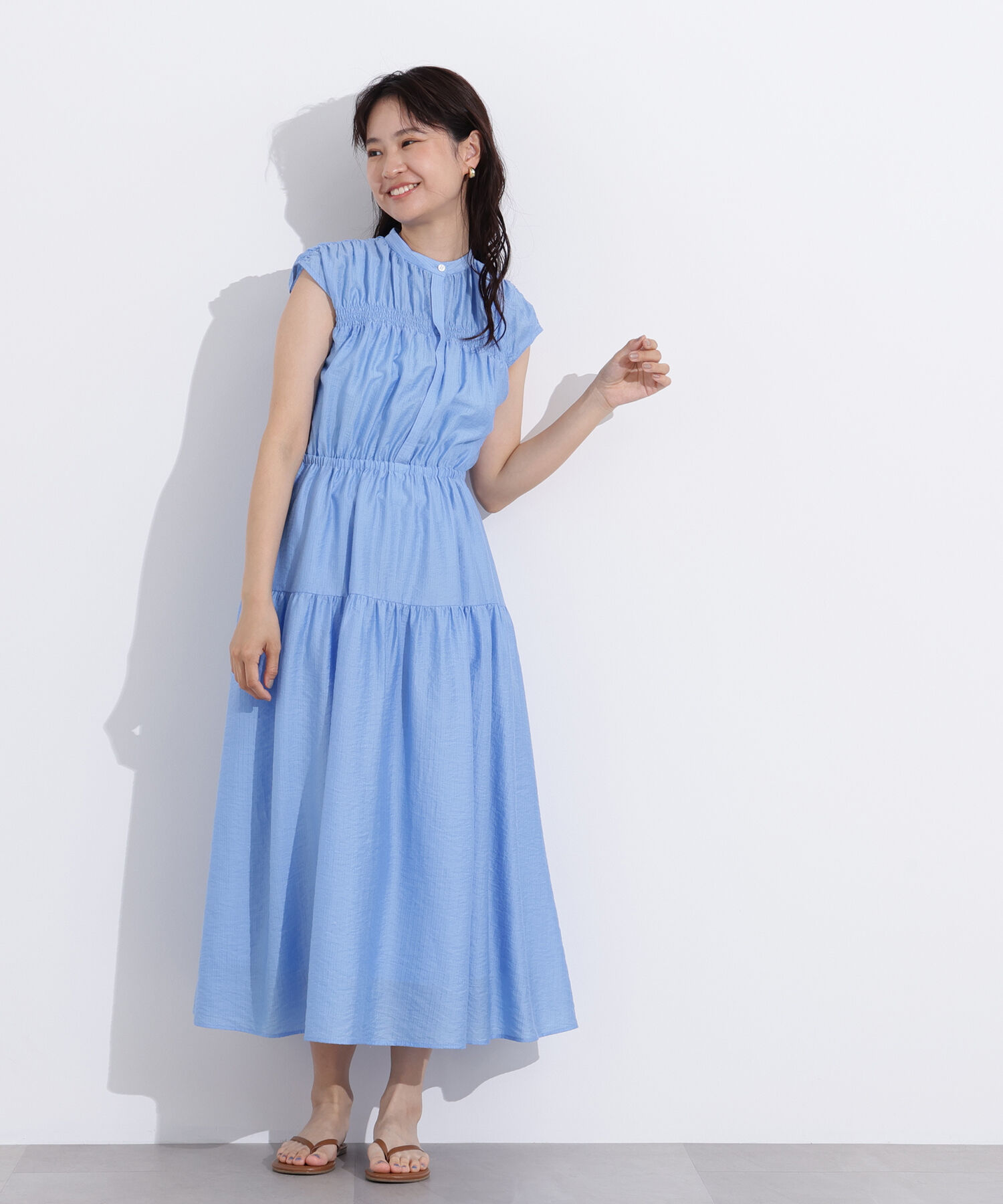  「フレンチスリーブギャザーワンピース」|ワンピース|