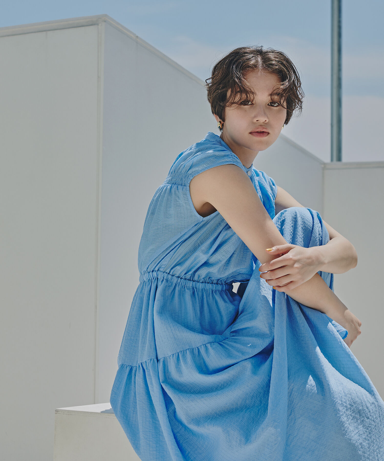  「フレンチスリーブギャザーワンピース」|ワンピース|