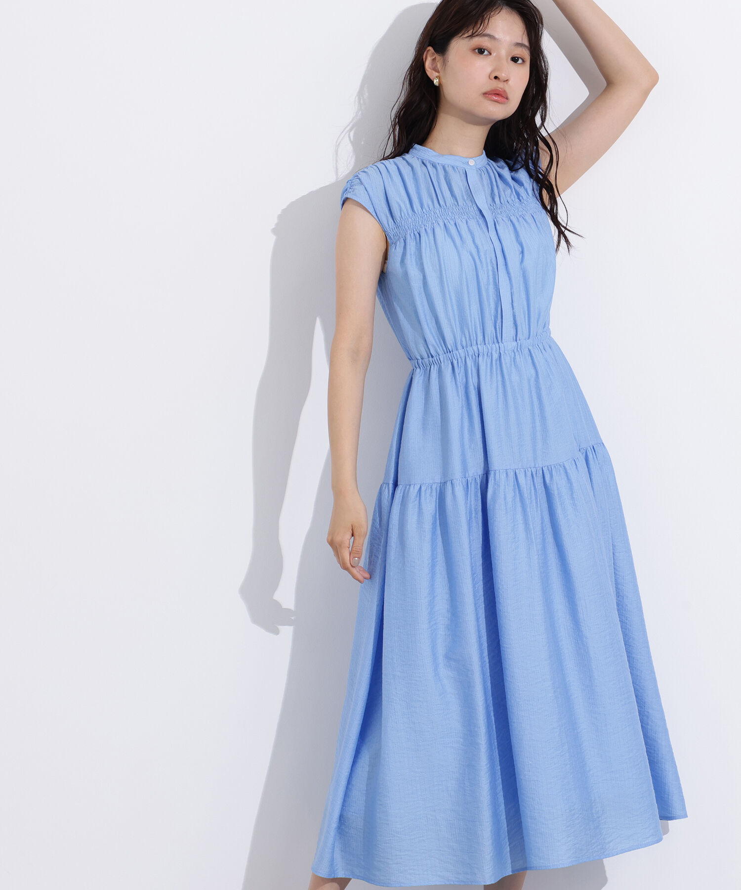  「フレンチスリーブギャザーワンピース」|ワンピース|